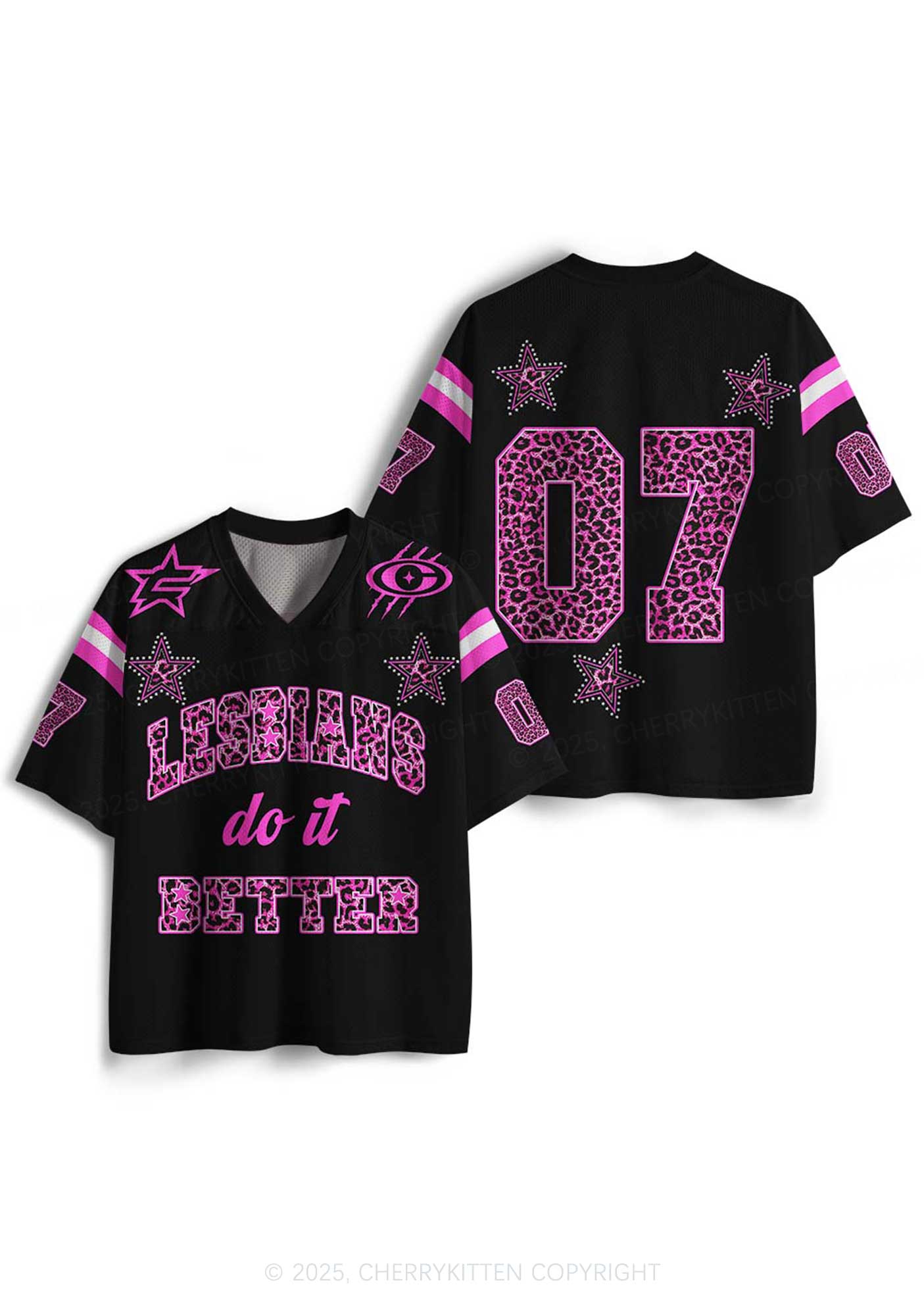 Custom Lesbians Do It Better Pride Y2K Mesh Jersey Shirts Cherrykitten