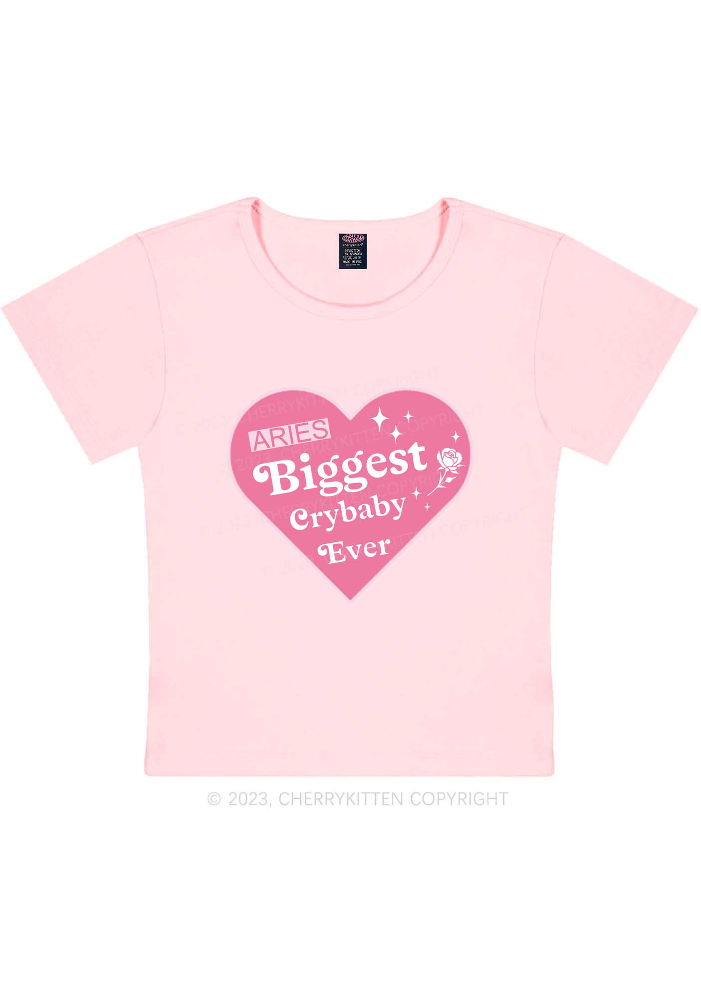 Aries Biggest Crybaby Ever Y2K Baby Tee Cherrykitten