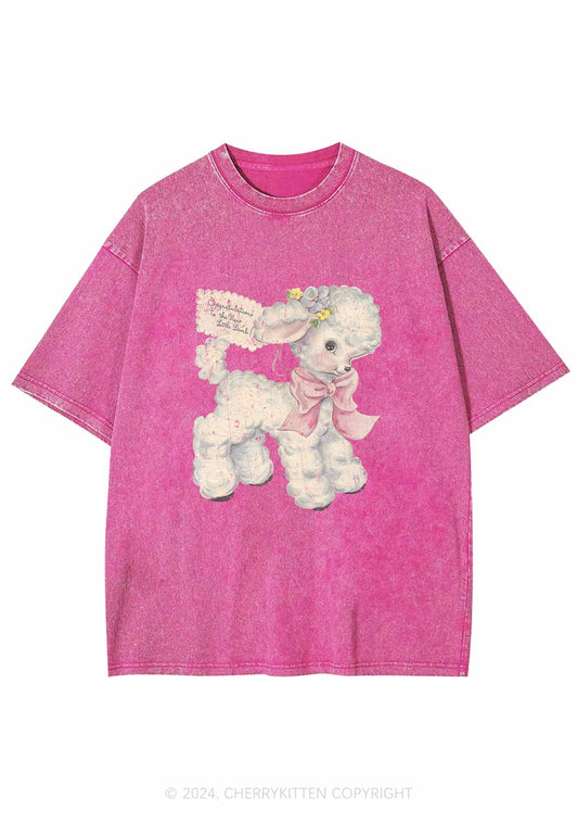New Little Lamb Y2K Washed Tee Cherrykitten