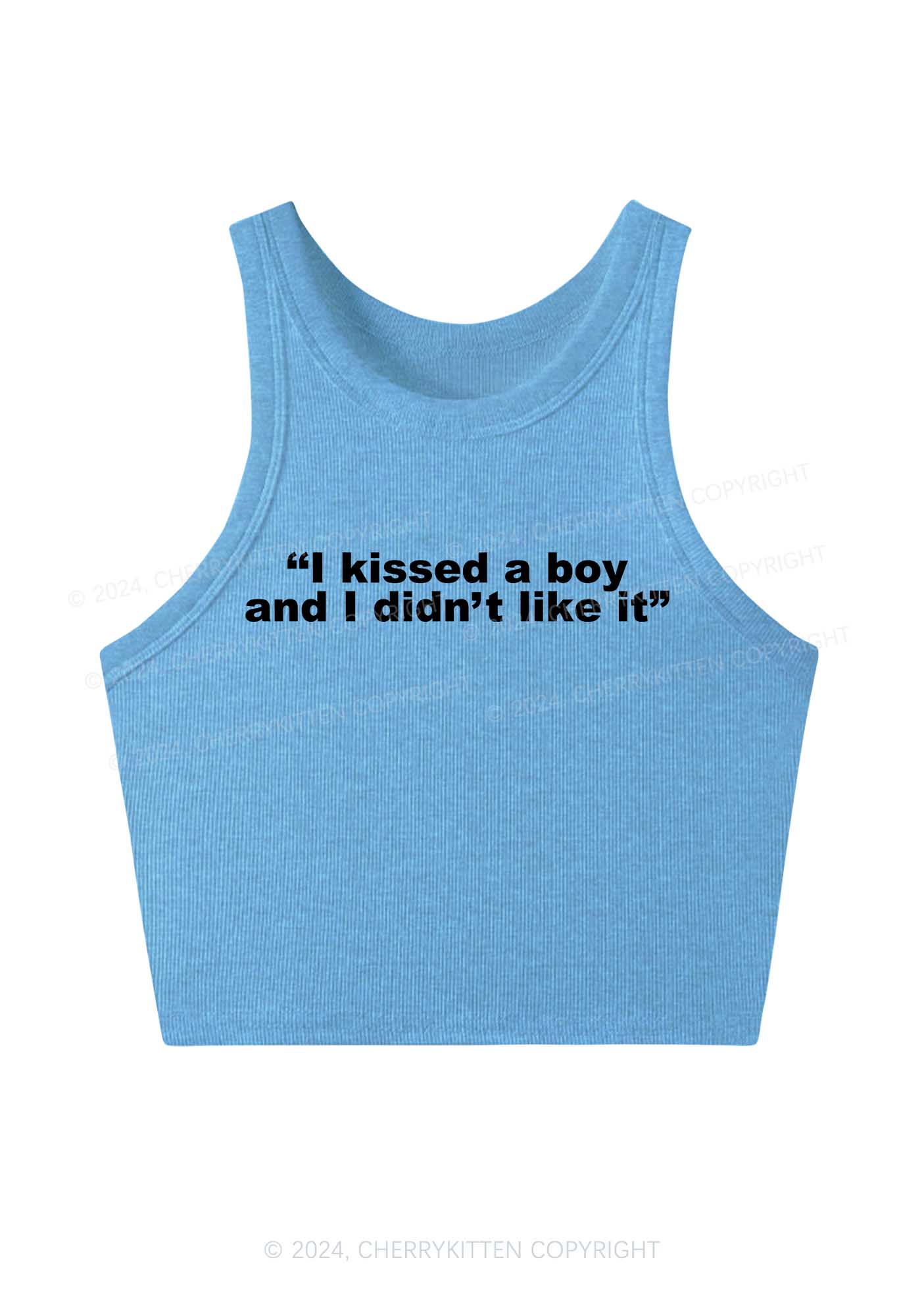 I Kissed A Boy Y2K Crop Tank Top Cherrykitten