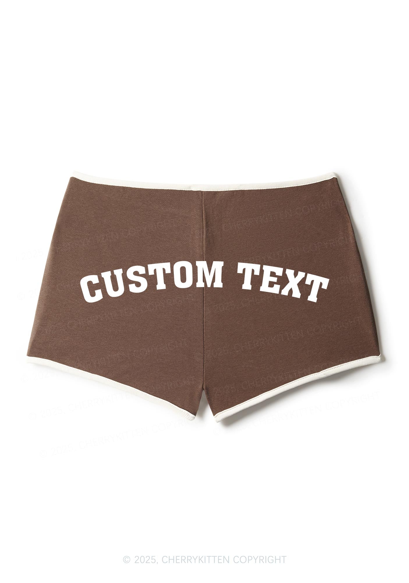 Custom Text Y2K Contrast Mini Shorts Cherrykitten