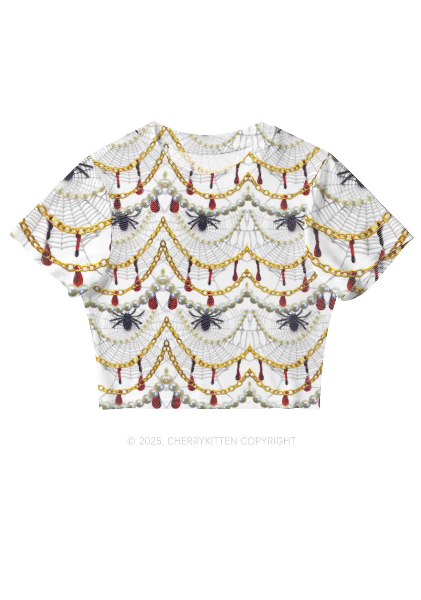 Jewelry Spider Y2K Mesh Crop Top Cherrykitten
