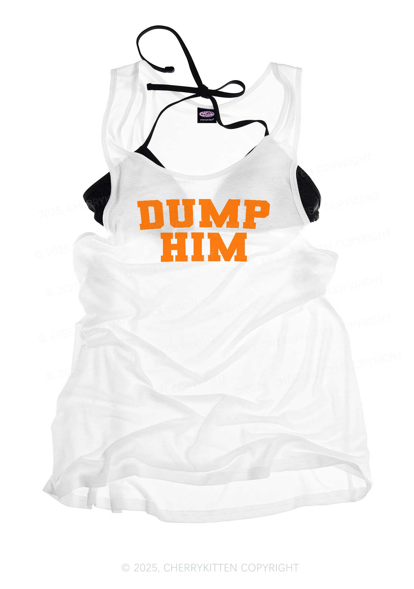 Dump Him Y2K Sheer Boyfriend Tank Cherrykitten