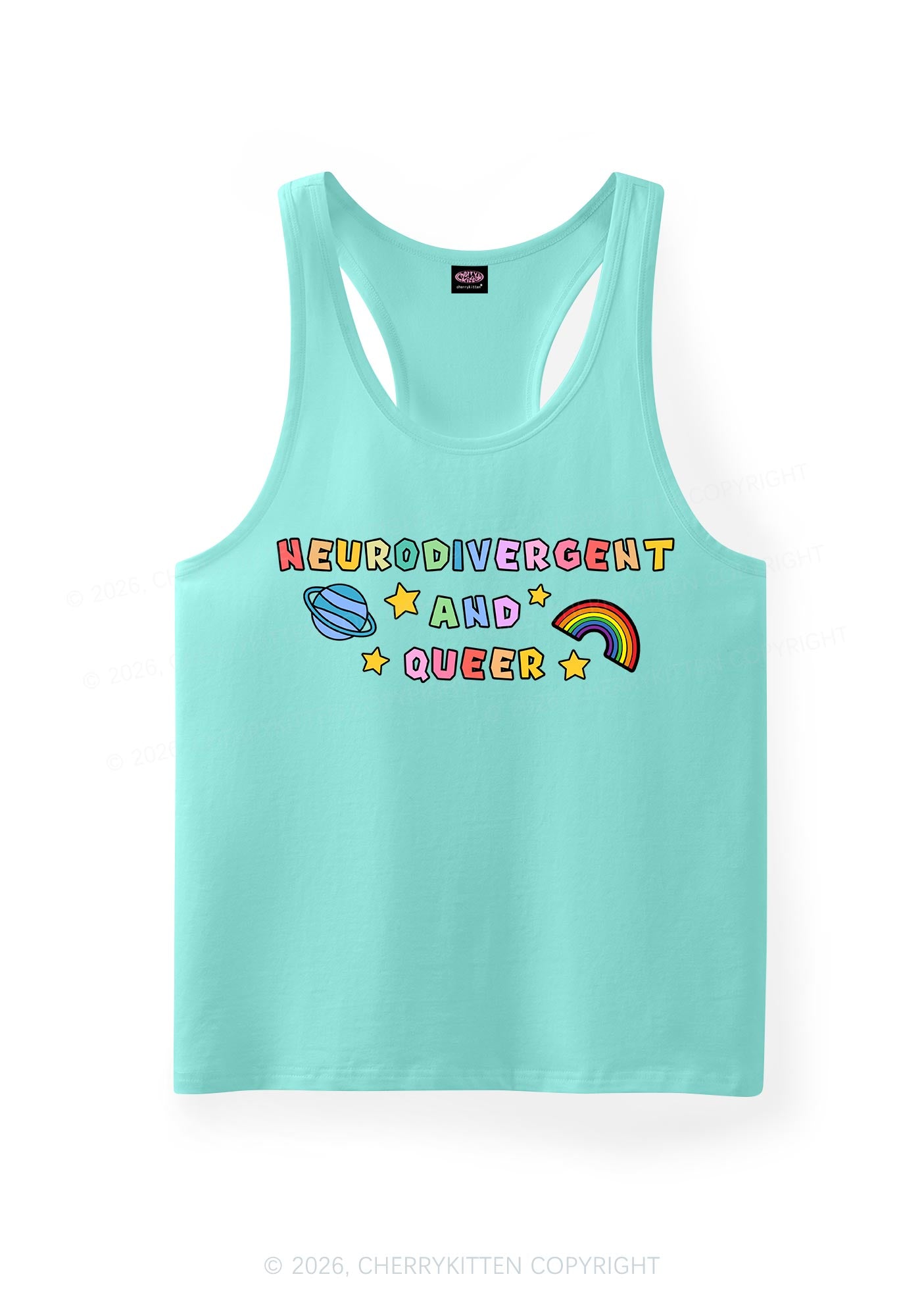 Neurodivergent And Queer Pride Y2K Men Racerback Tank Top Cherrykitten