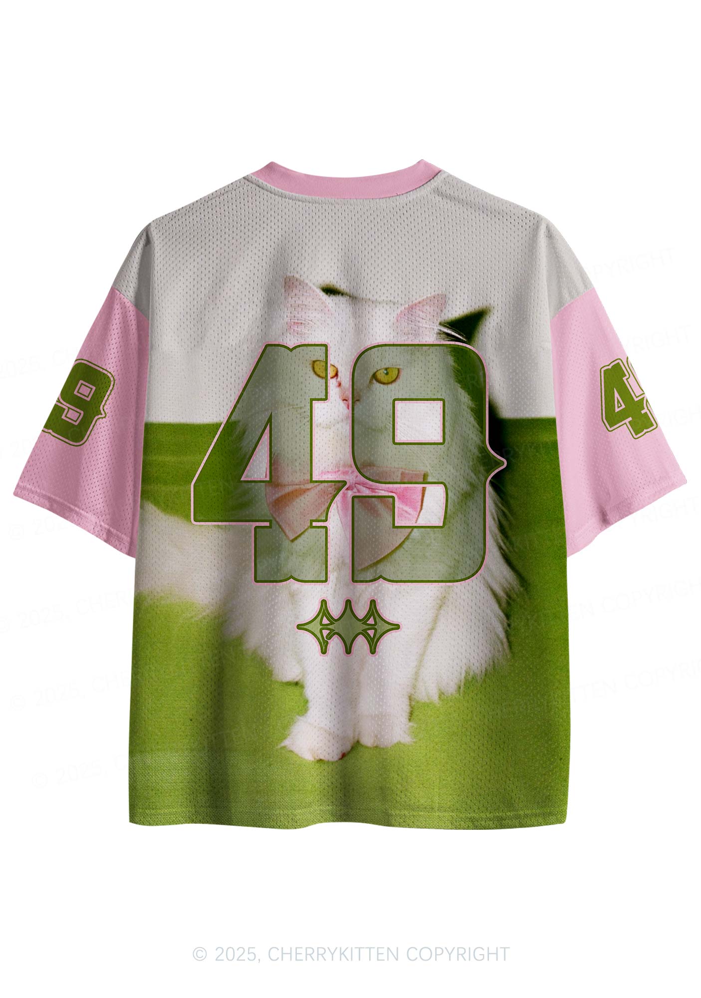 Custom Pink Bow Cat Y2K Sport Jersey Shirts Cherrykitten