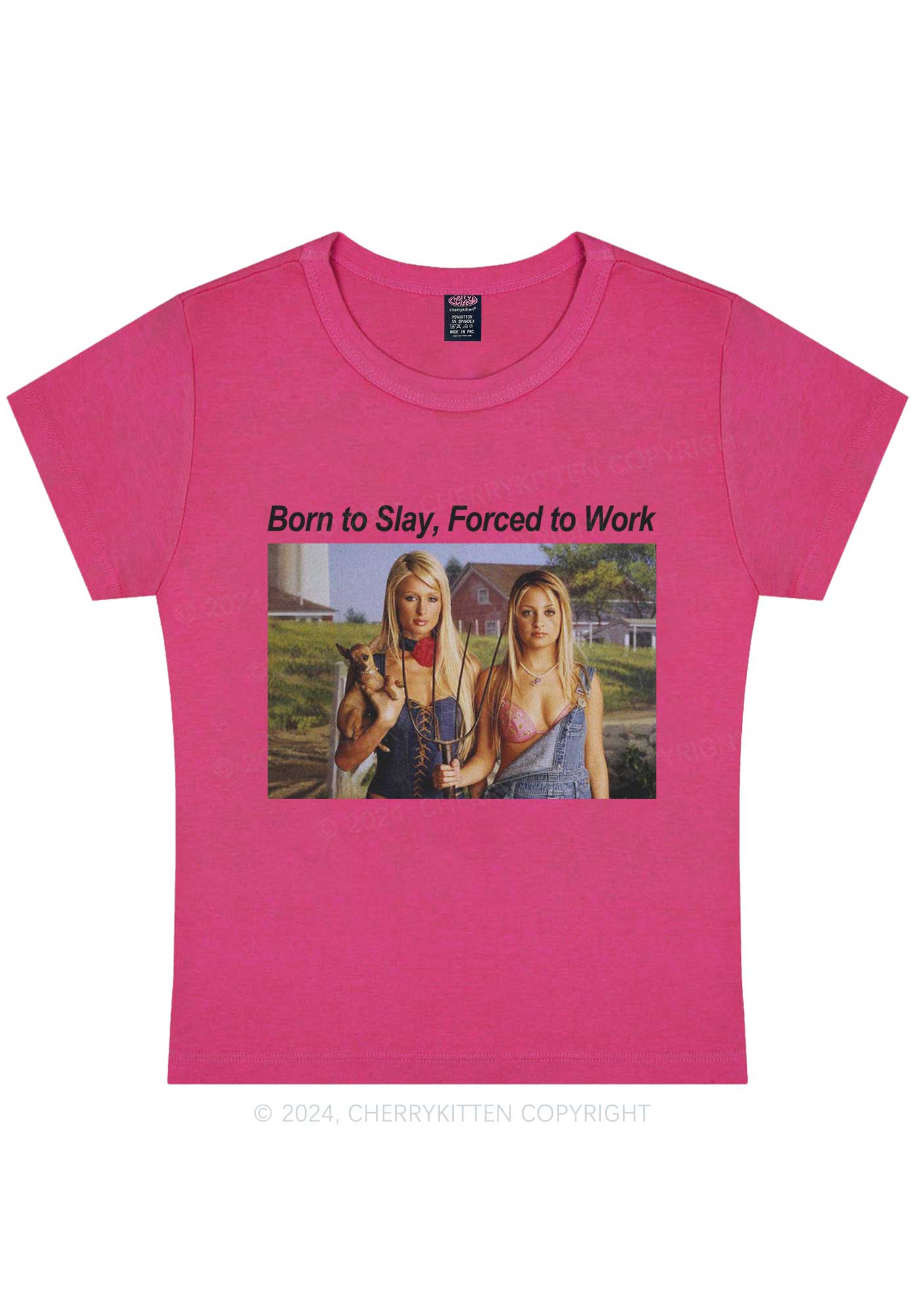Born To Slay Y2K Baby Tee Cherrykitten