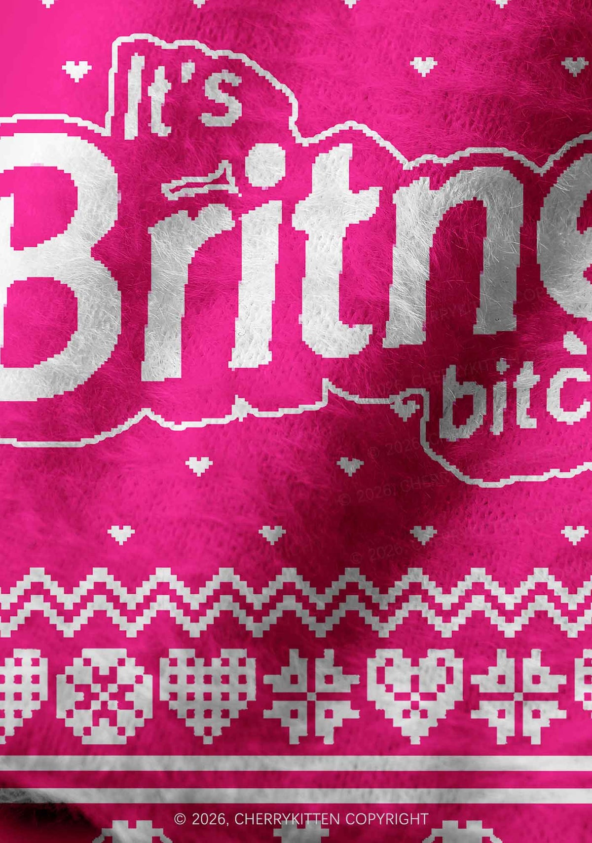 Its Britney Bxxch Y2K Print Knit Beanie Cherrykitten