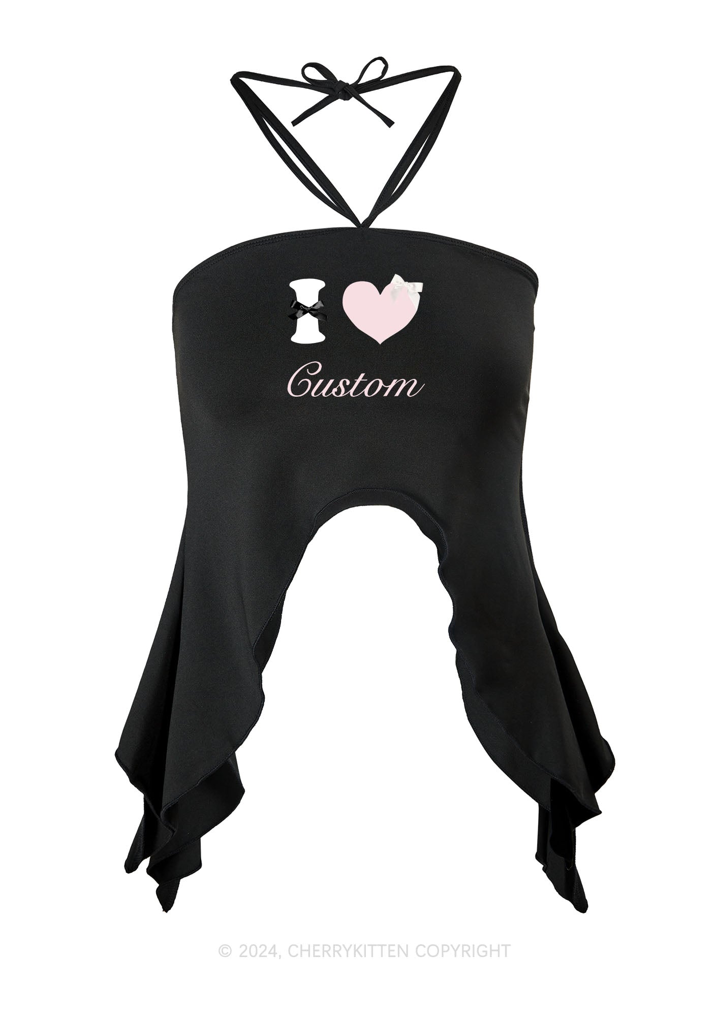 I Love Custom Y2K Halter Top Cherrykitten