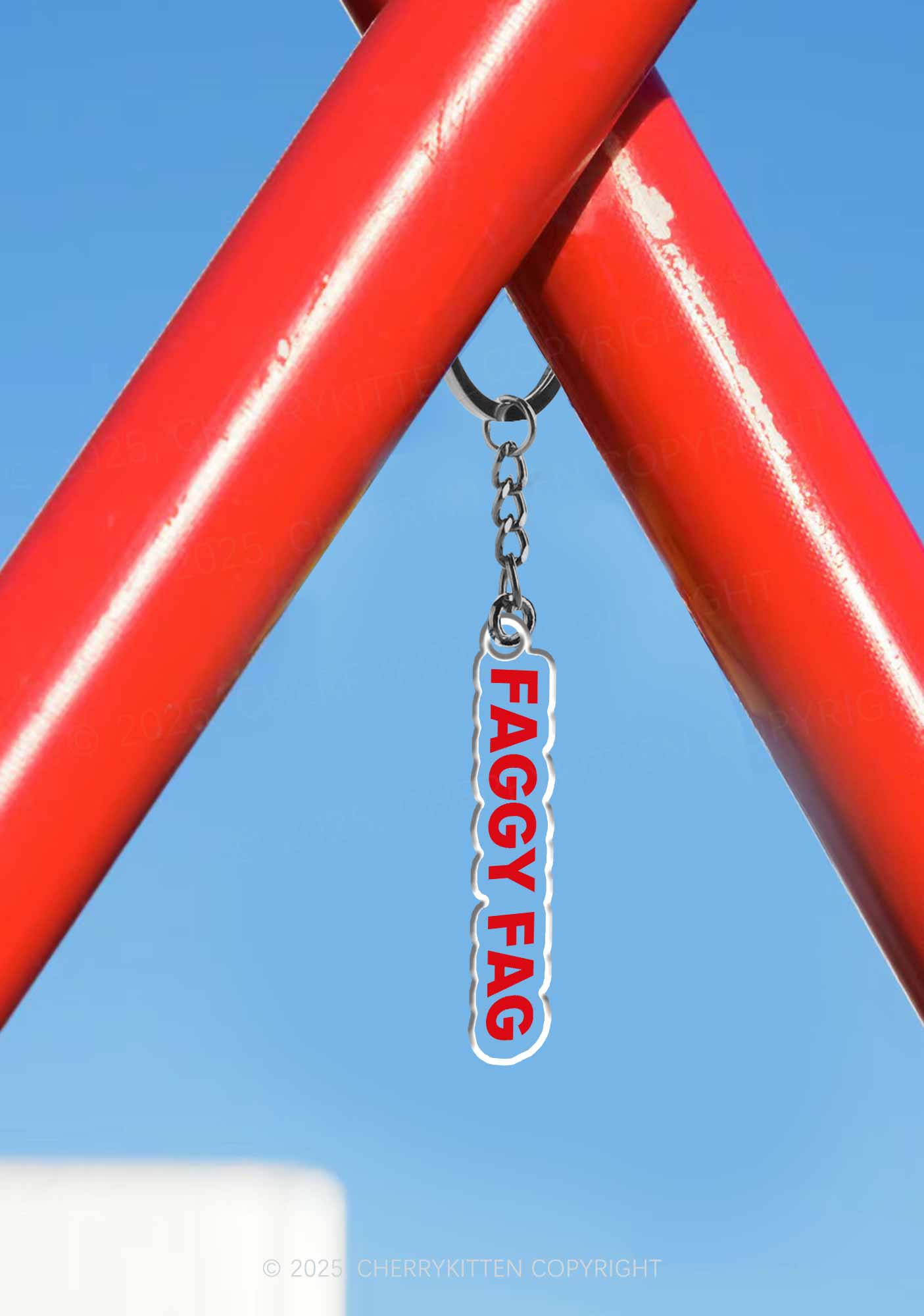 Faggy Fag Pride 1Pc Y2K Keychain Cherrykitten