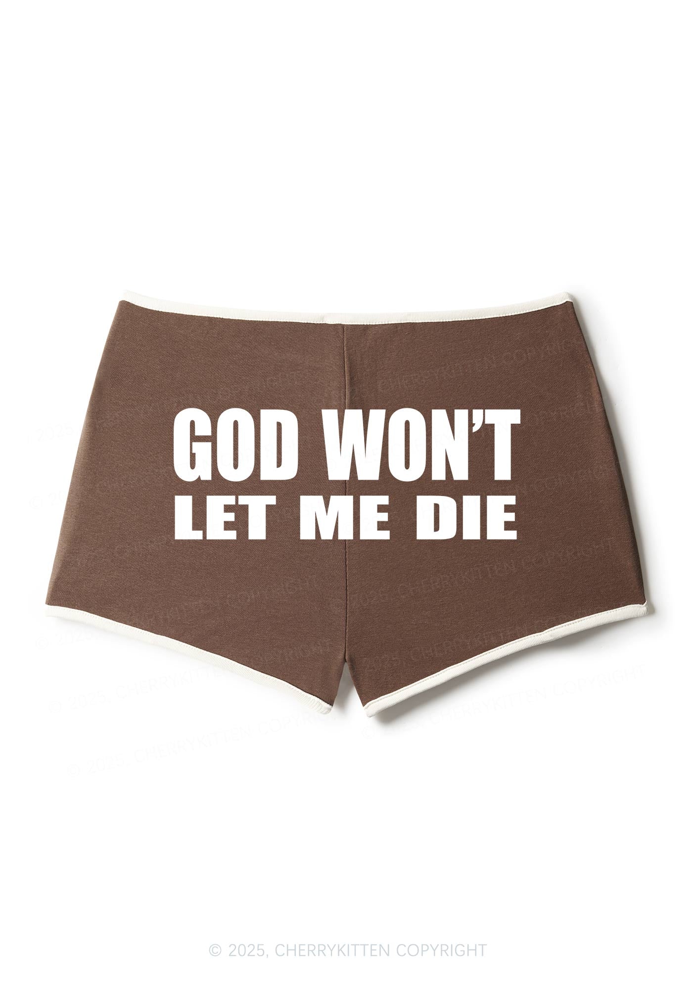 God Wont Let Me Die Y2K Contrast Mini Shorts Cherrykitten