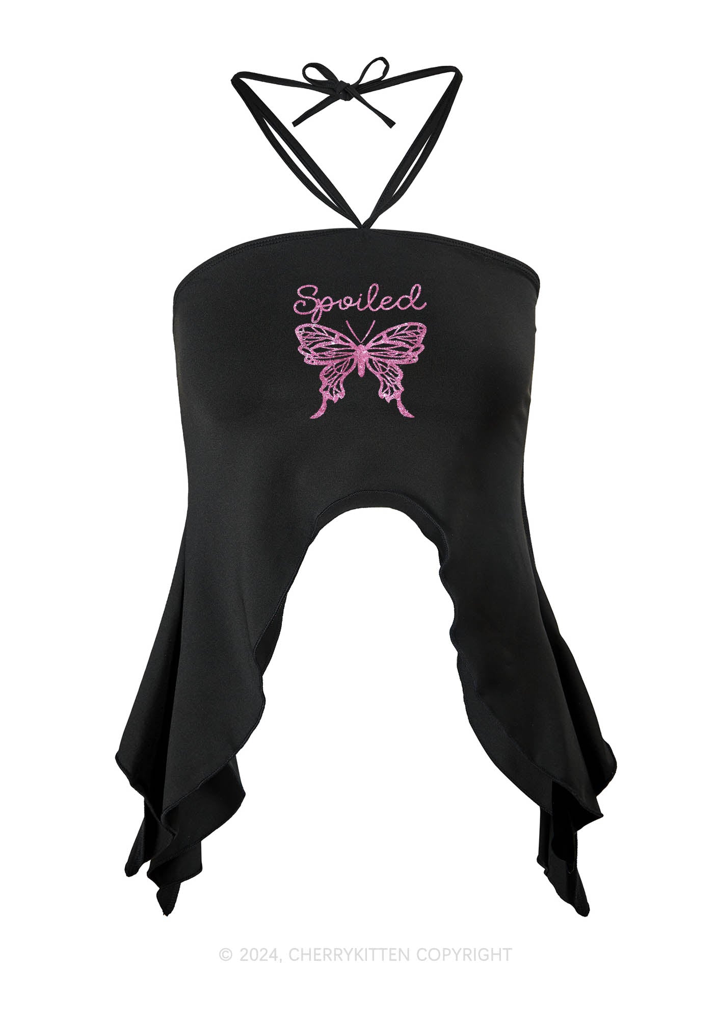 Spoiled Butterfly Y2K Halter Top Cherrykitten