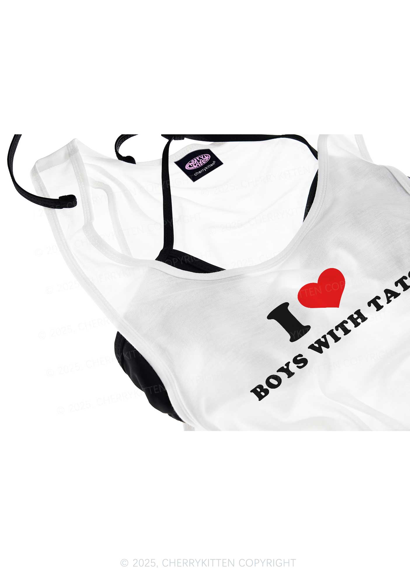 I Love Boys With Tats Y2K Sheer Boyfriend Tank Cherrykitten
