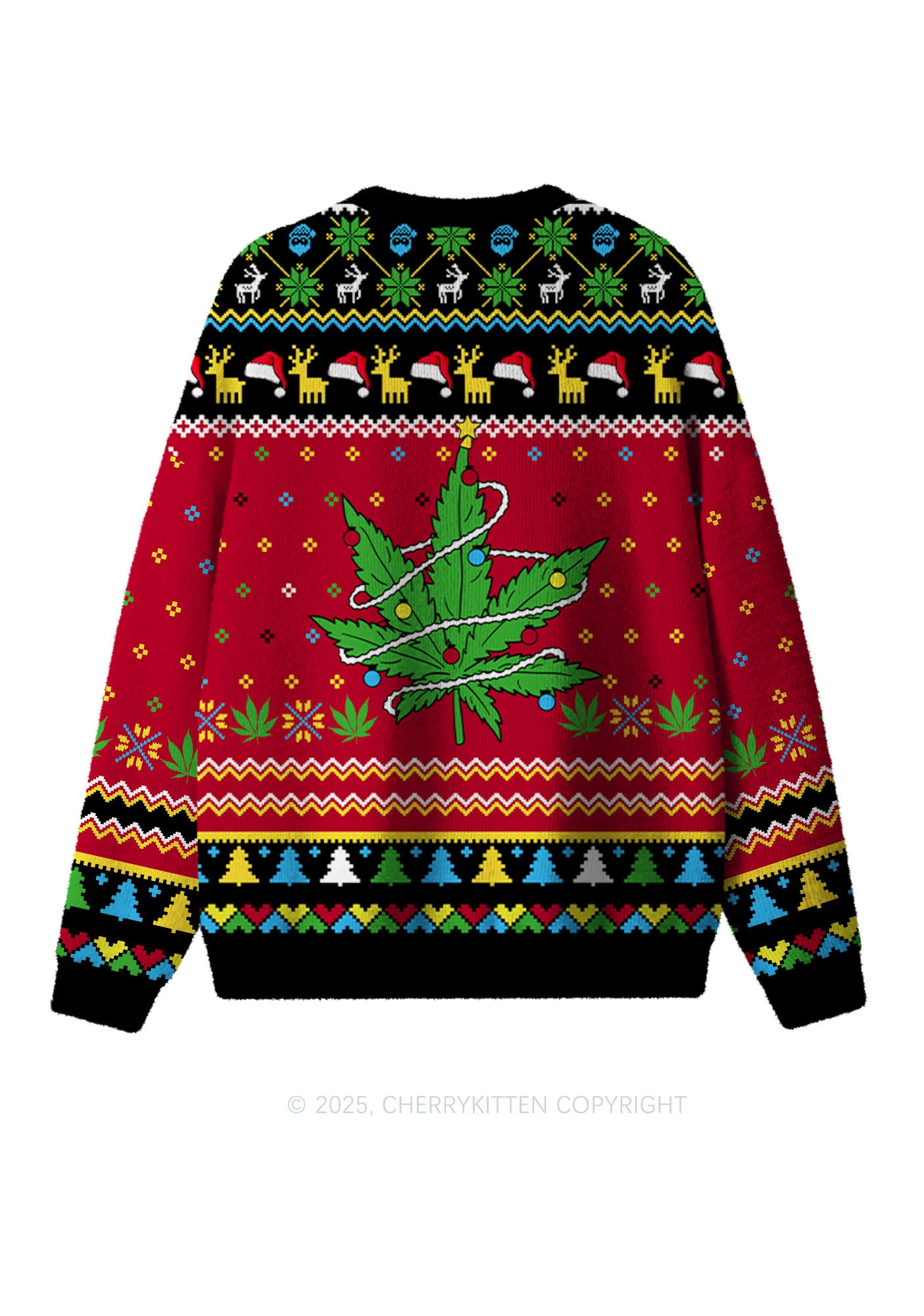I Be High Y2K Christmas Knit Sweatshirt Cherrykitten