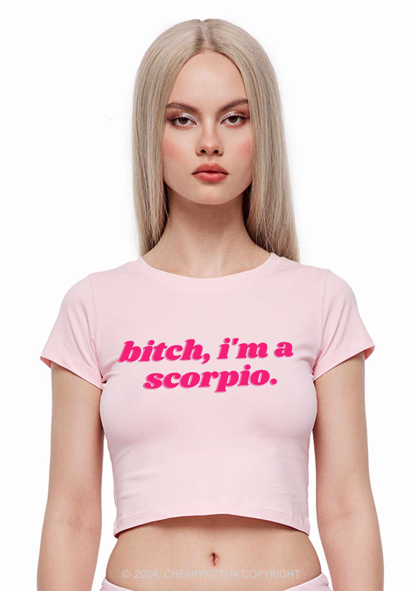 Bxtch I'm A Custom Zodiac Y2K Baby Tee