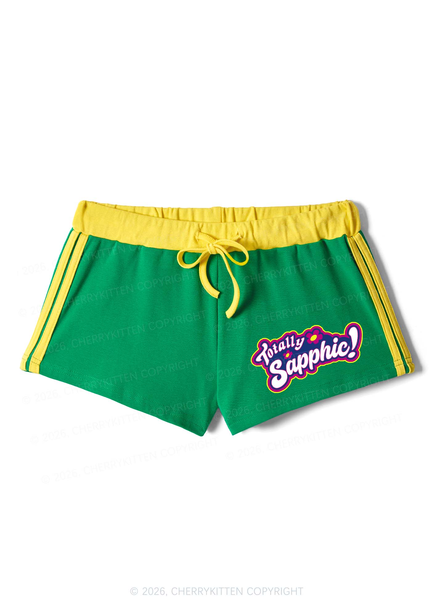 Totally Sapphic Pride Y2K Drawstring Mini Shorts Cherrykitten