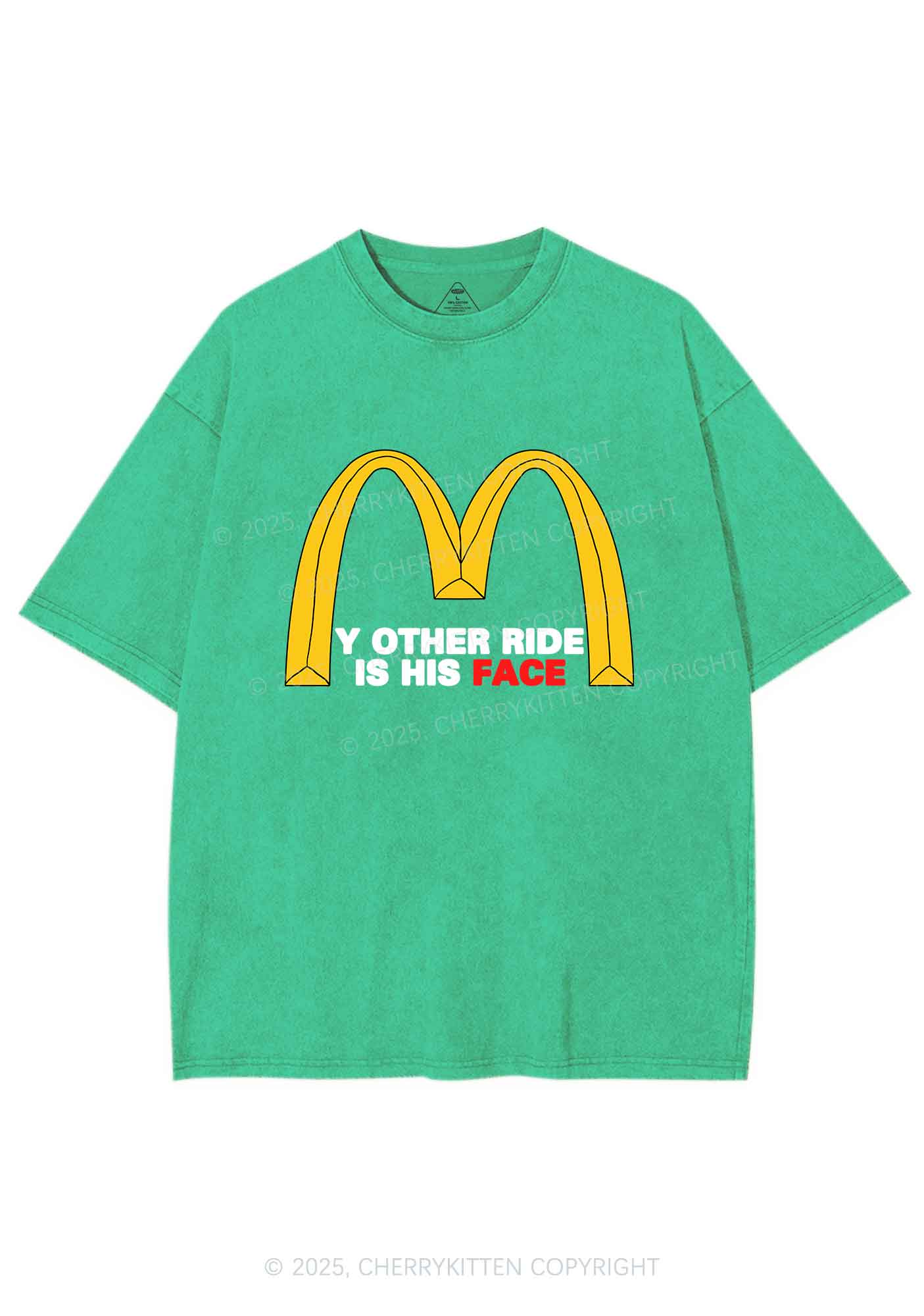 Ride His Face Y2K Shirts Washed Tee Cherrykitten