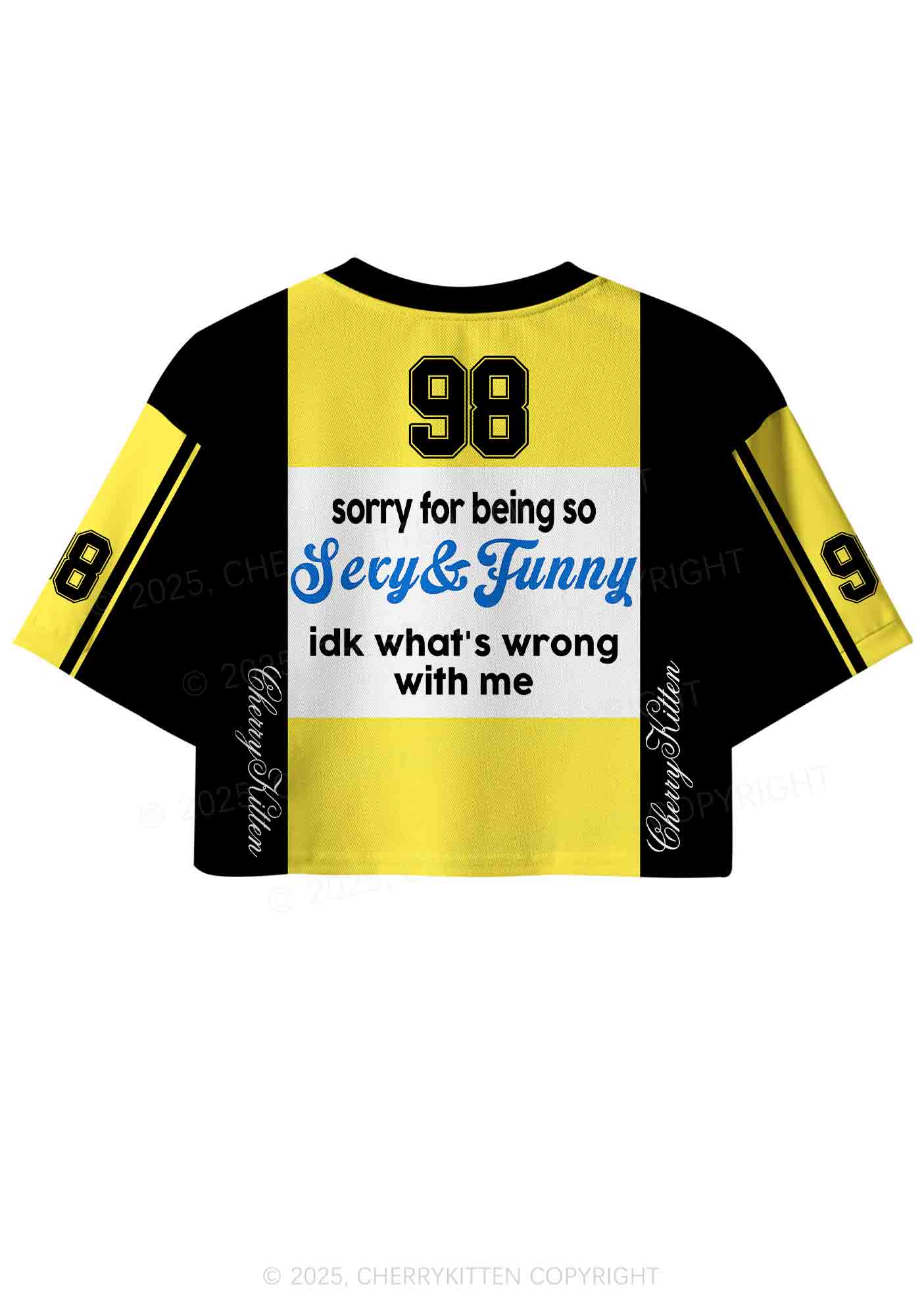 Custom Sorry For Being So Funny Y2K Crop Sport Jersey Shirts Cherrykitten