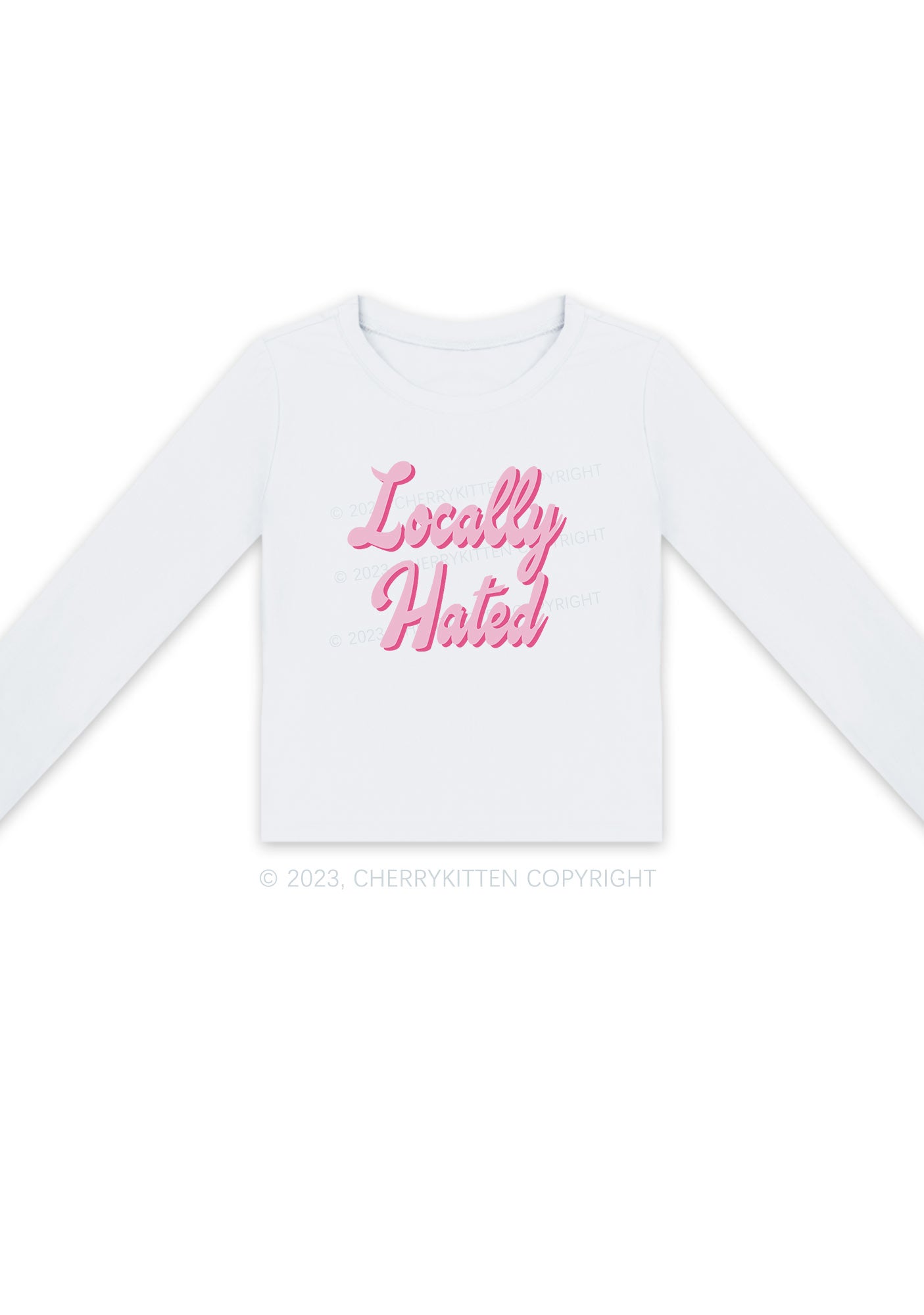 Locally Hated Long Sleeve Crop Top Cherrykitten