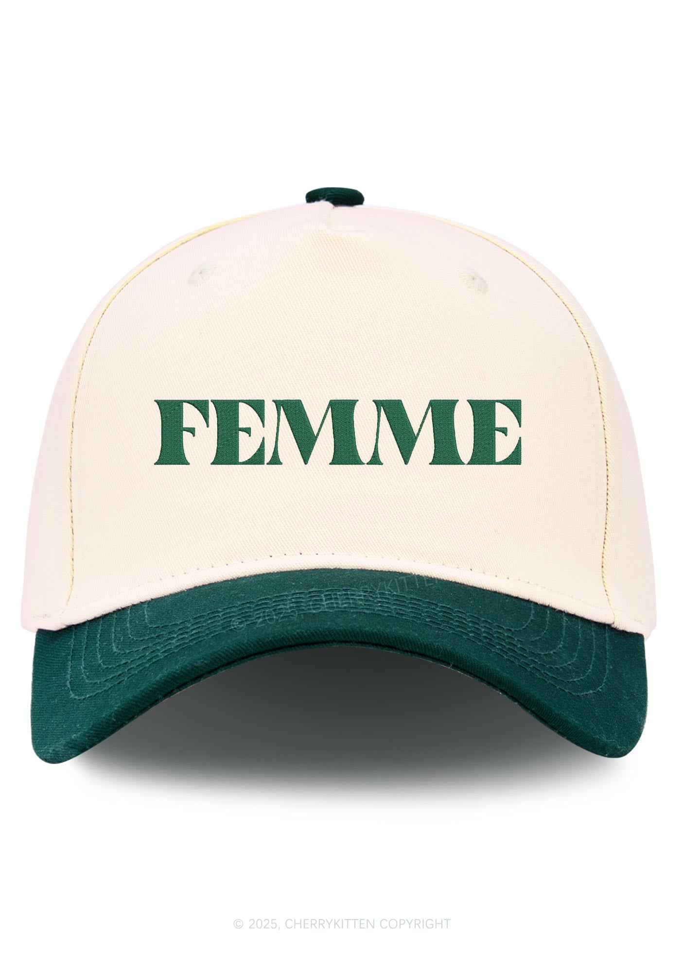 Embroidered Femme Pride Y2K Color Block Baseball Cap Cherrykitten