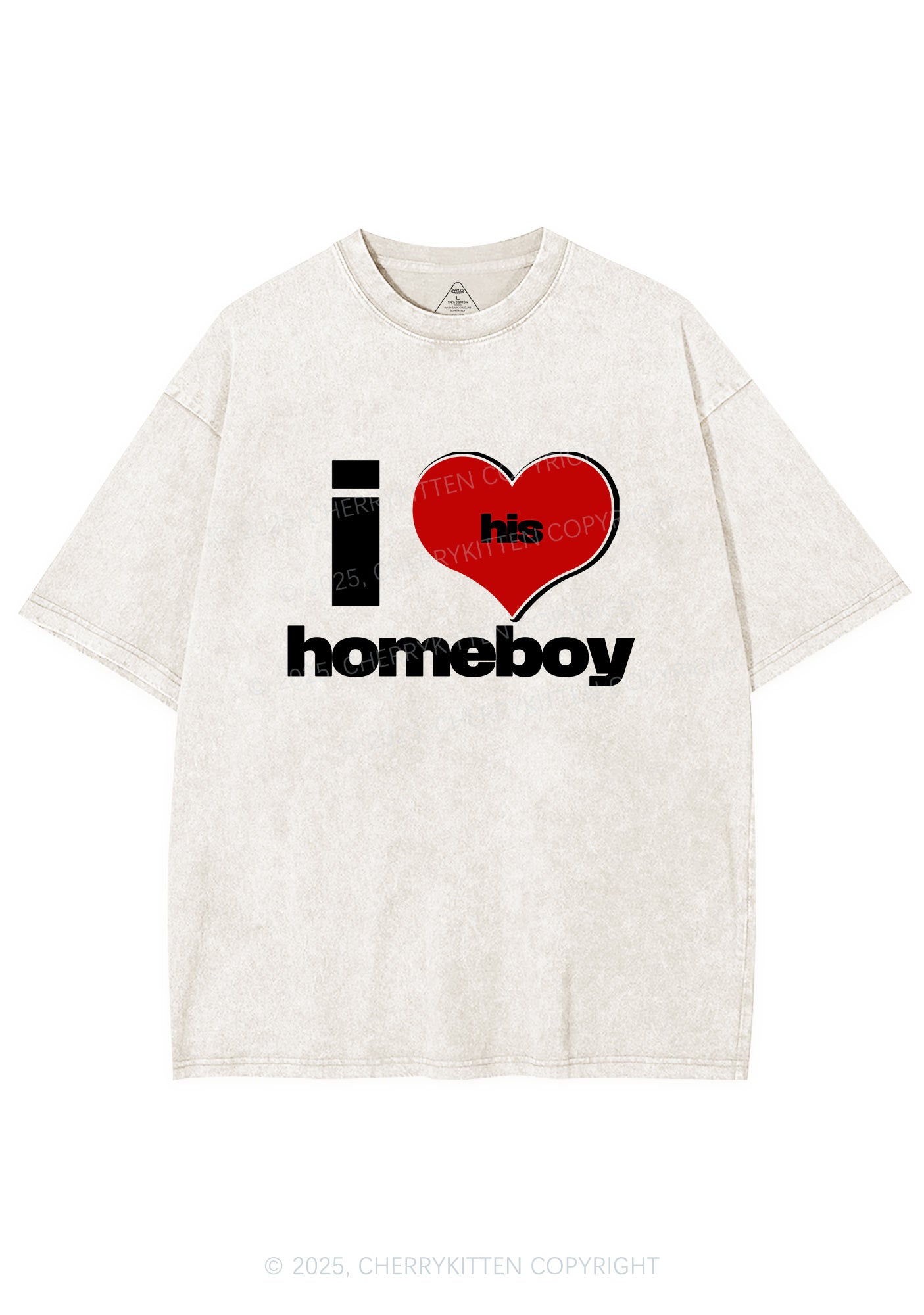 I Love His Homeboy Y2K Shirts Washed Tee Cherrykitten