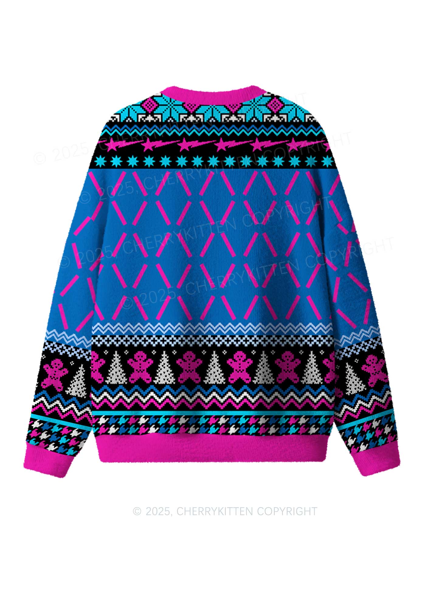 I Just Look Straight Y2K Christmas Knit Sweatshirt Cherrykitten