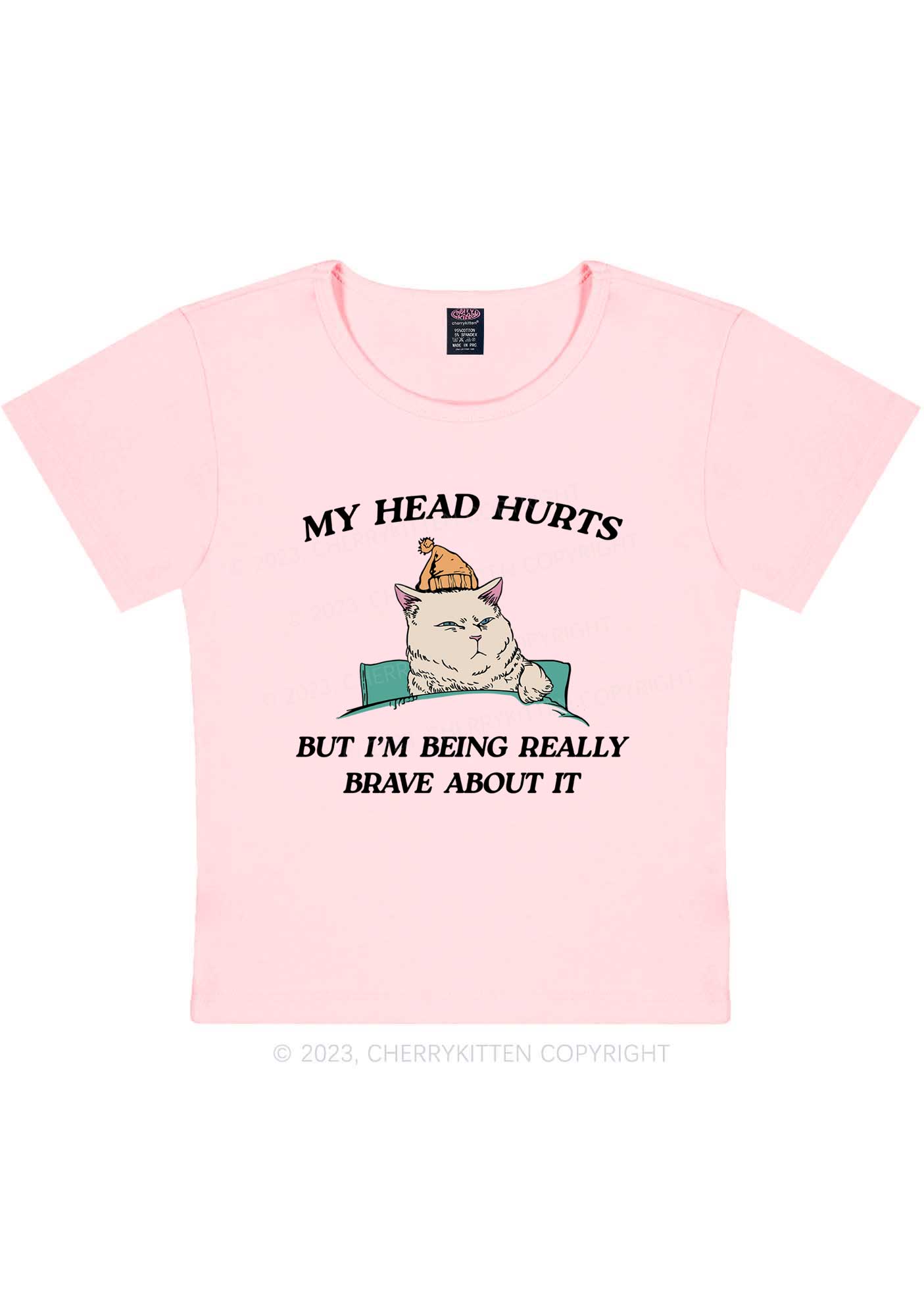 Head Hurts Y2K Baby Tee Cherrykitten