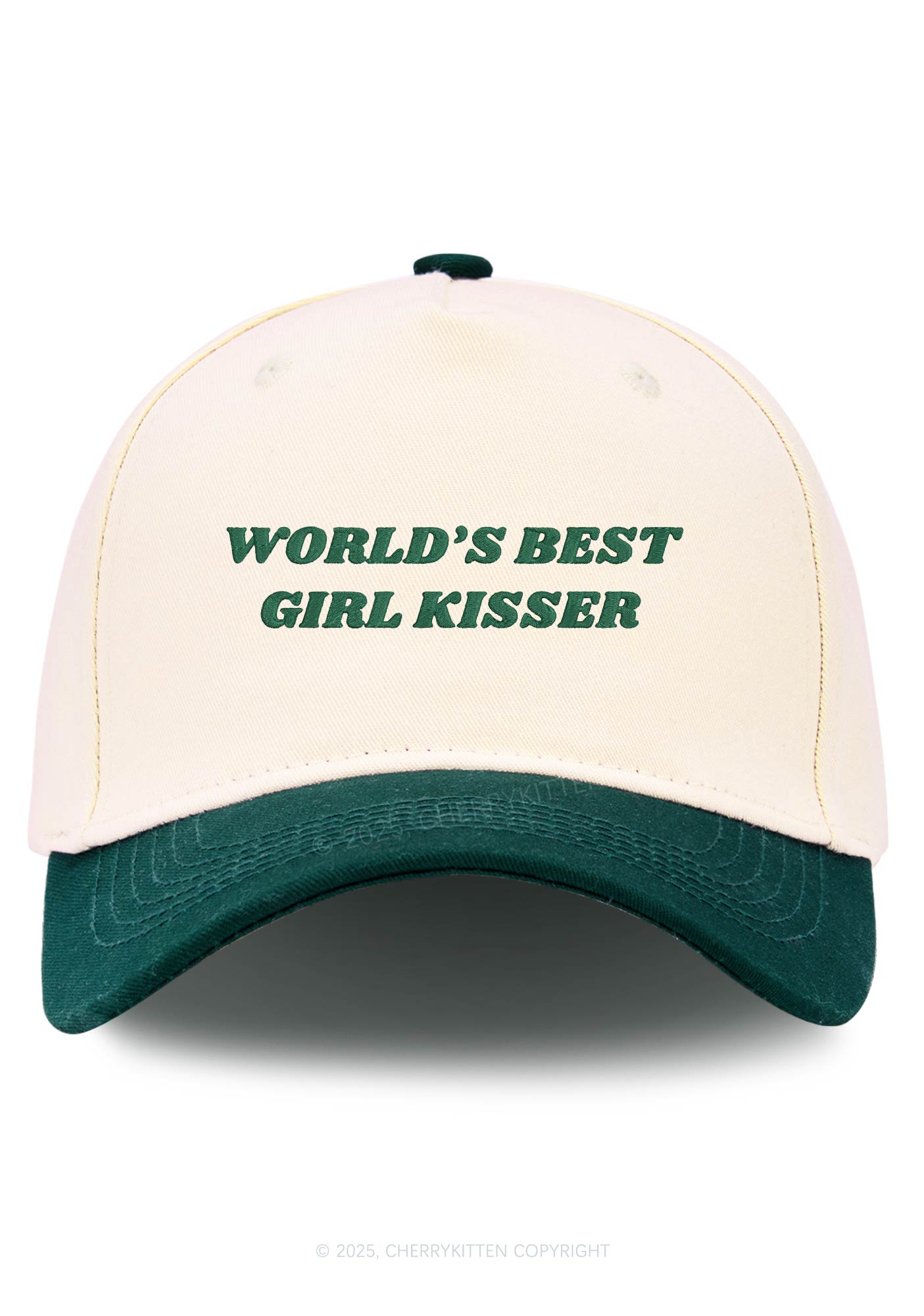 Embroidered Best Girl Kisser Pride Y2K Color Block Baseball Cap Cherrykitten