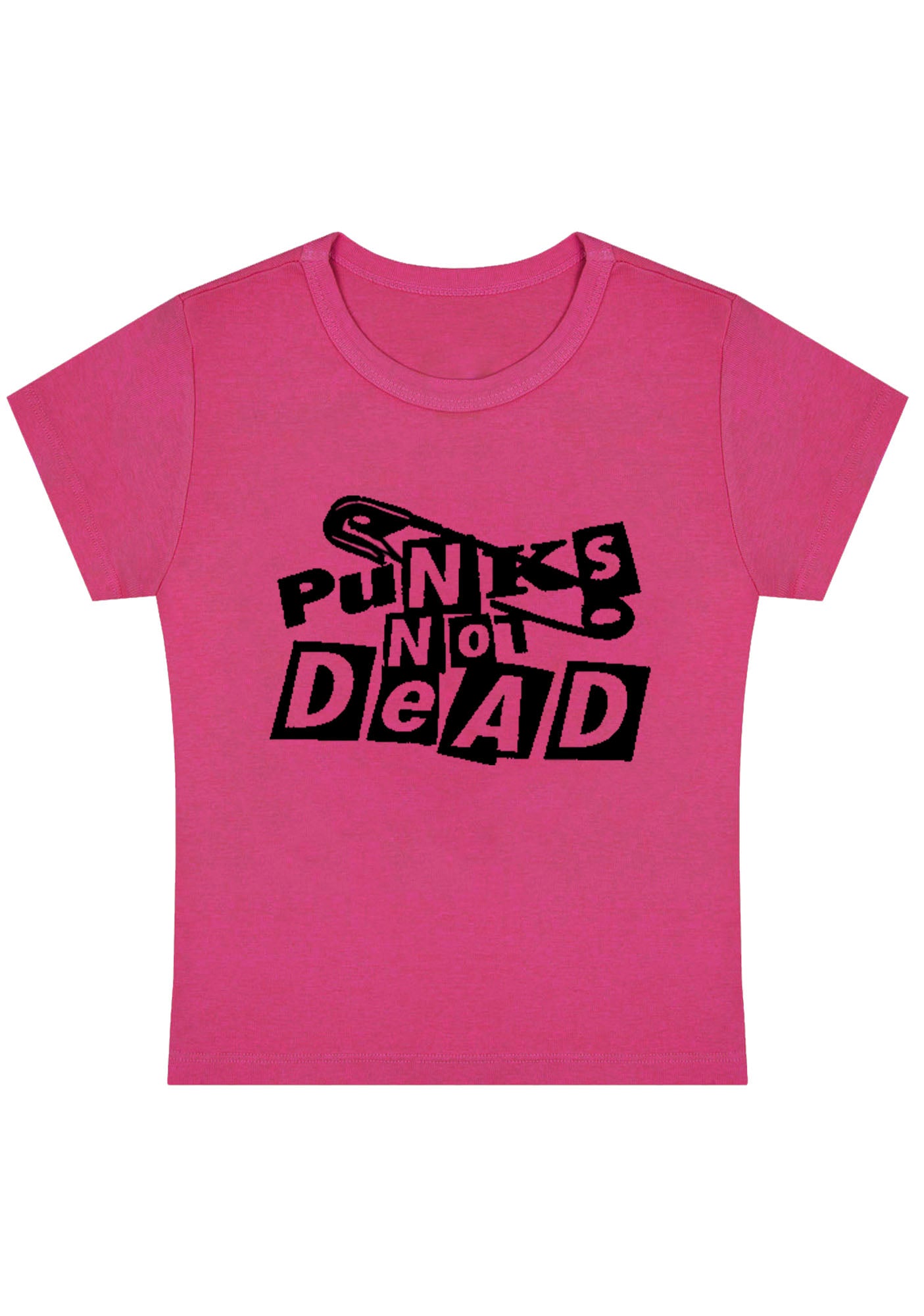 Punks Not Dead Y2K Baby Tee