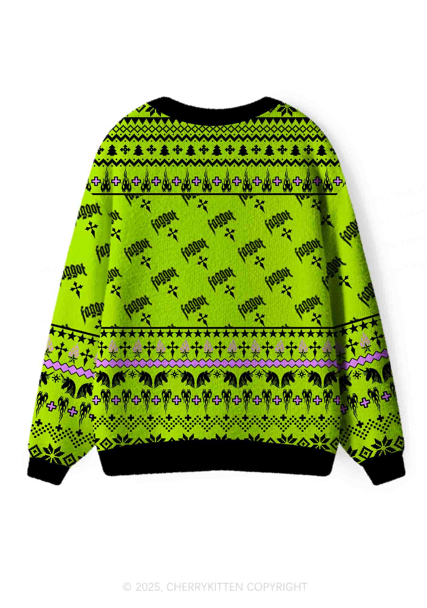 Faggot Pride Y2K Christmas Cardigan Knit Sweatshirt Cherrykitten