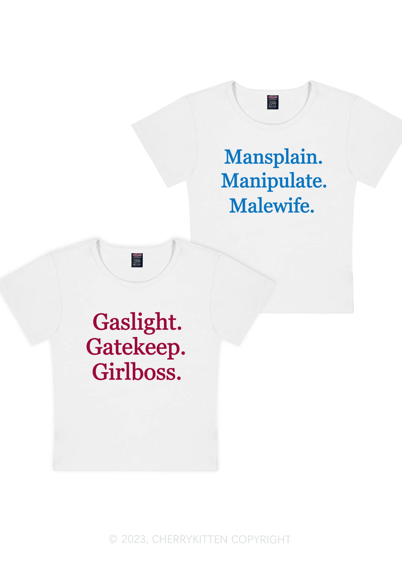 Curvy Girlboss Malewife Y2K Baby Tee Cherrykitten