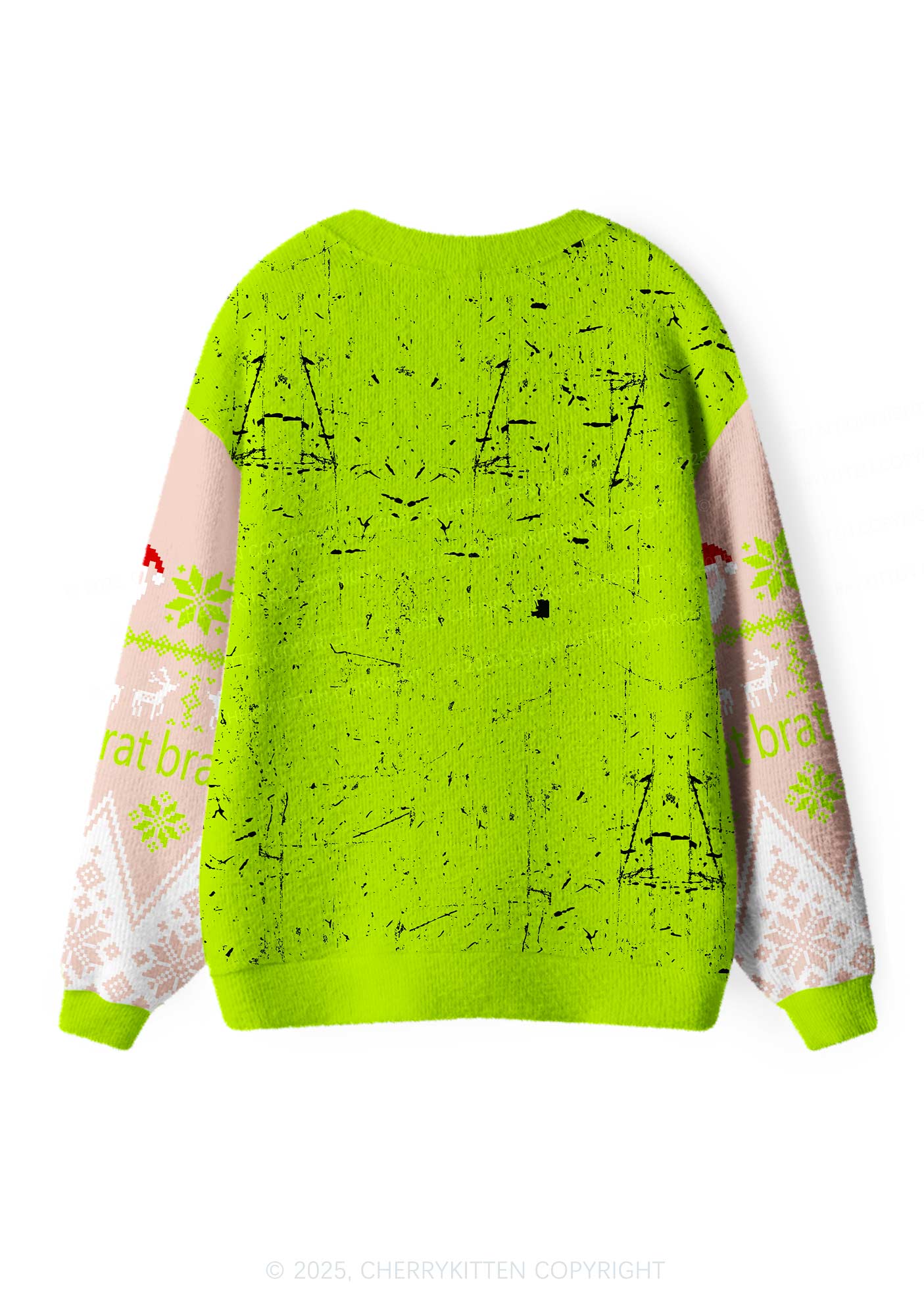 Green Bikini Santa Y2K Christmas Cardigan Knit Sweatshirt Cherrykitten