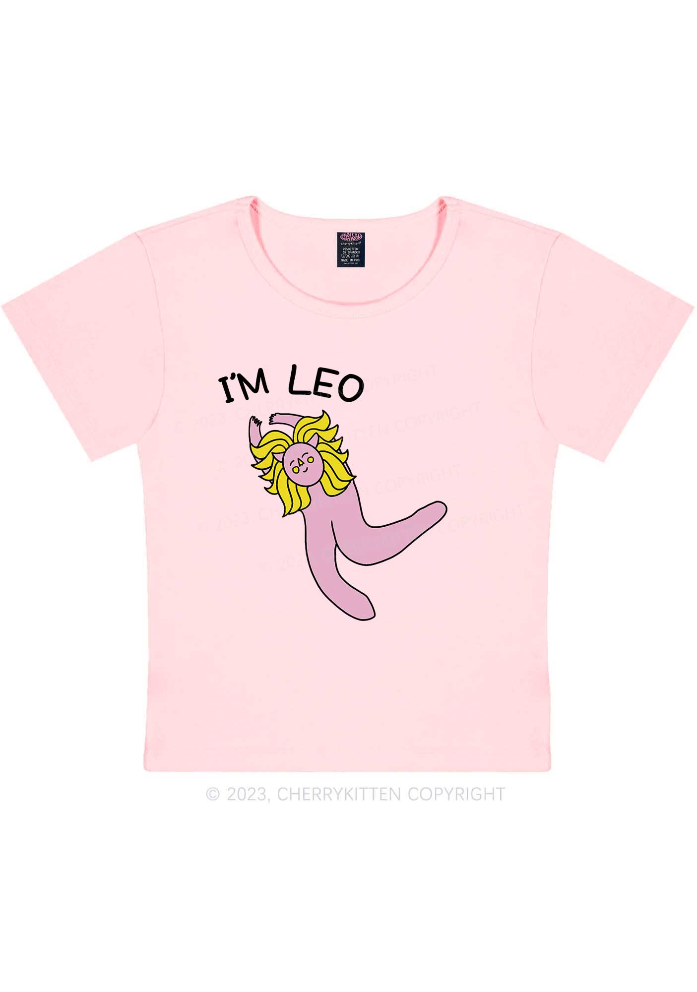 I'm Leo Y2K Baby Tee Cherrykitten