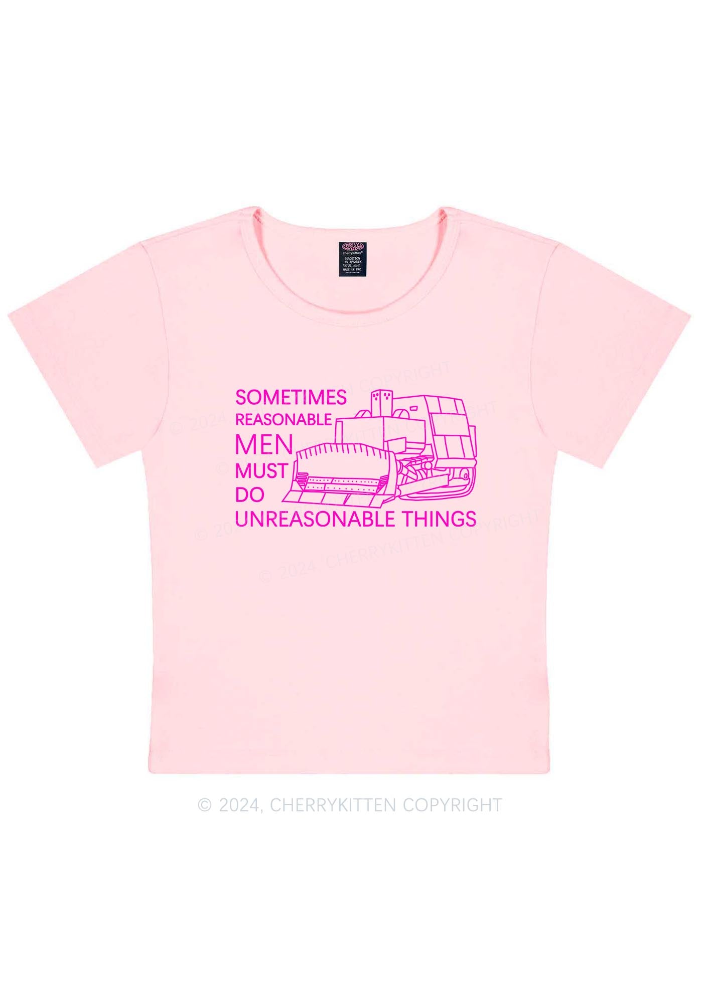 Men Do Unreasonable Things Y2K Baby Tee Cherrykitten