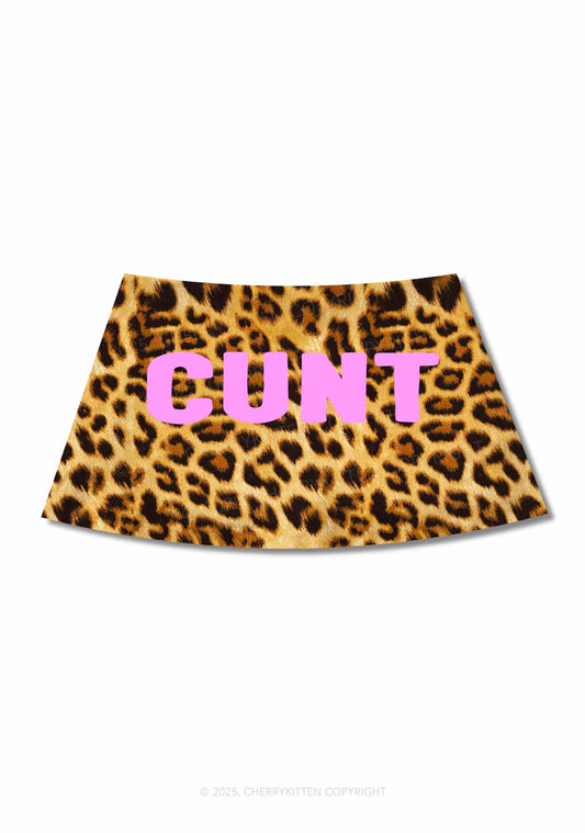 Cxxt Leopard Y2K Print Mini Skirt Cherrykitten