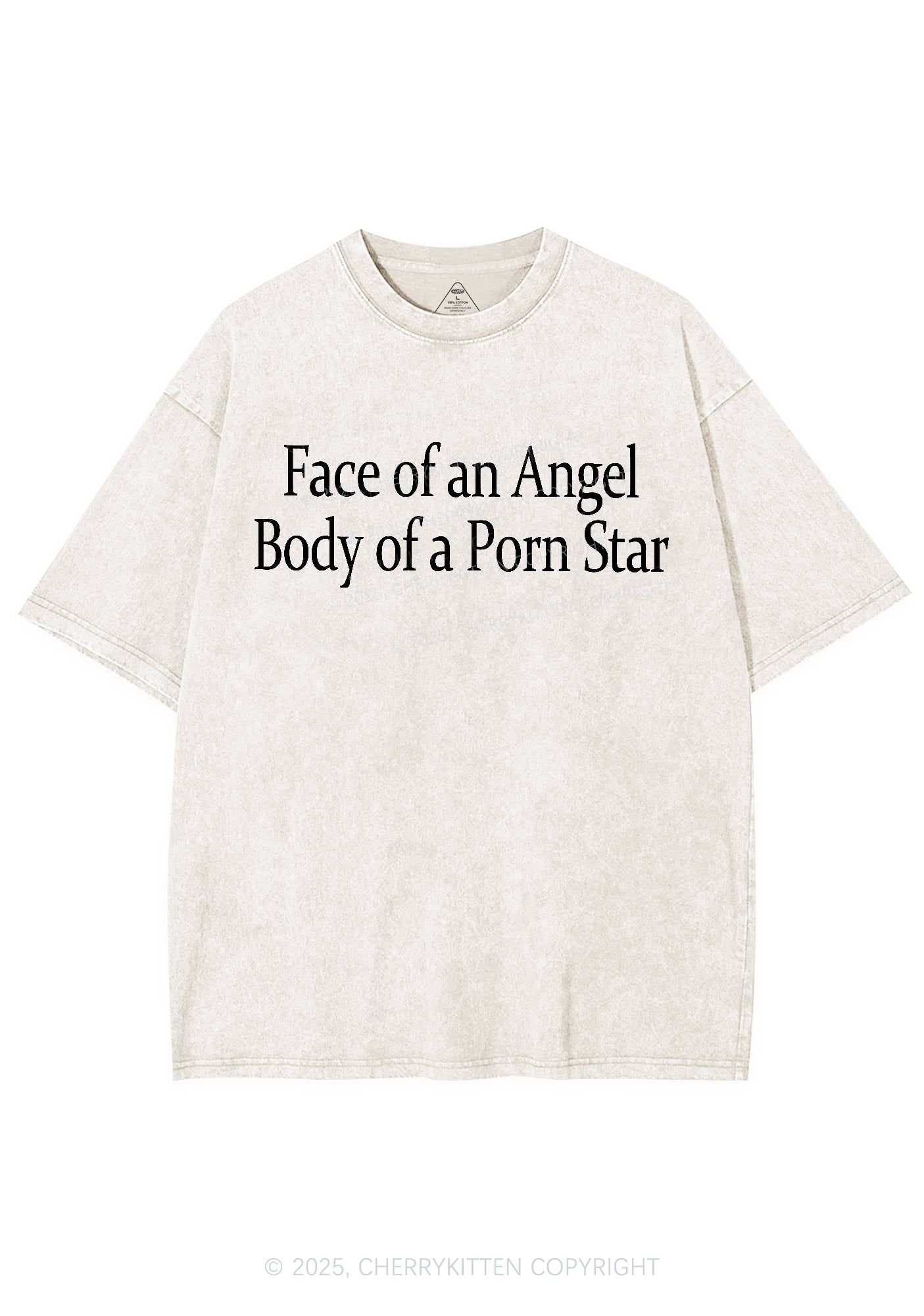 Face Of An Angel Body Of A Pxrn Star Y2K Shirts Washed Tee Cherrykitten
