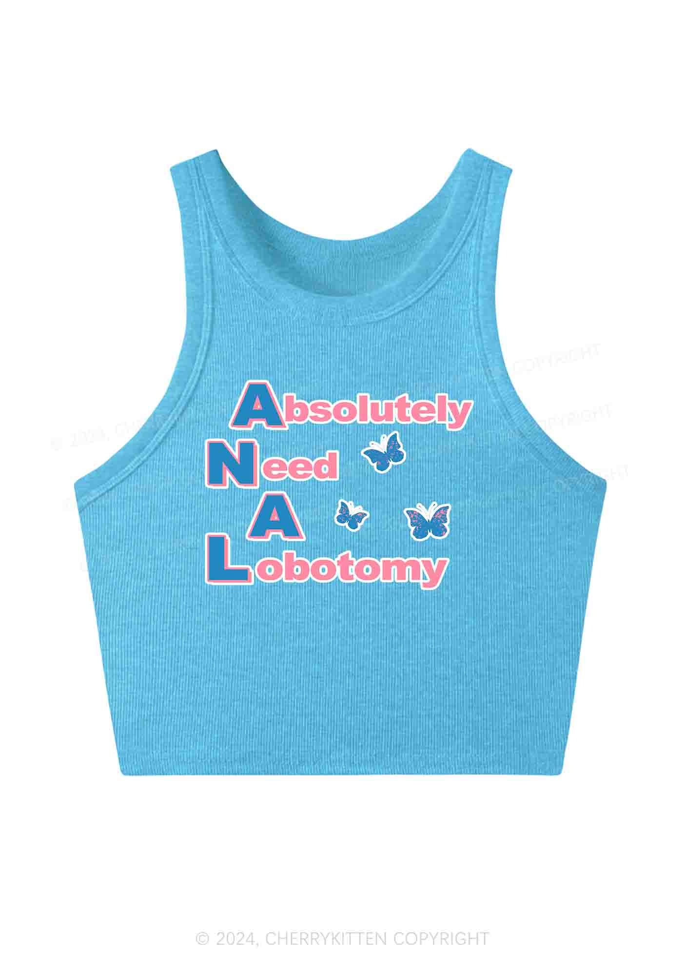 Absolutely Need A Lobotomy Y2K Crop Tank Top Cherrykitten