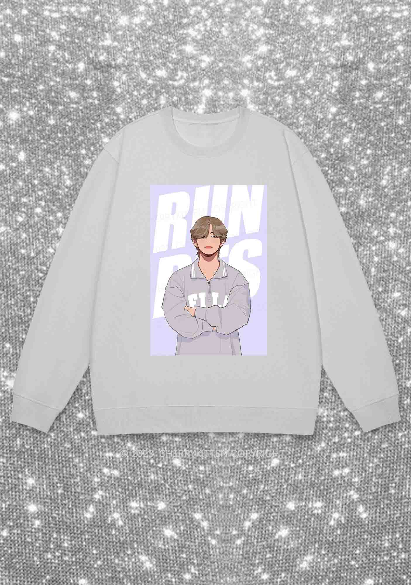 Run Bangtan Kpop Y2K Sweatshirt Cherrykitten