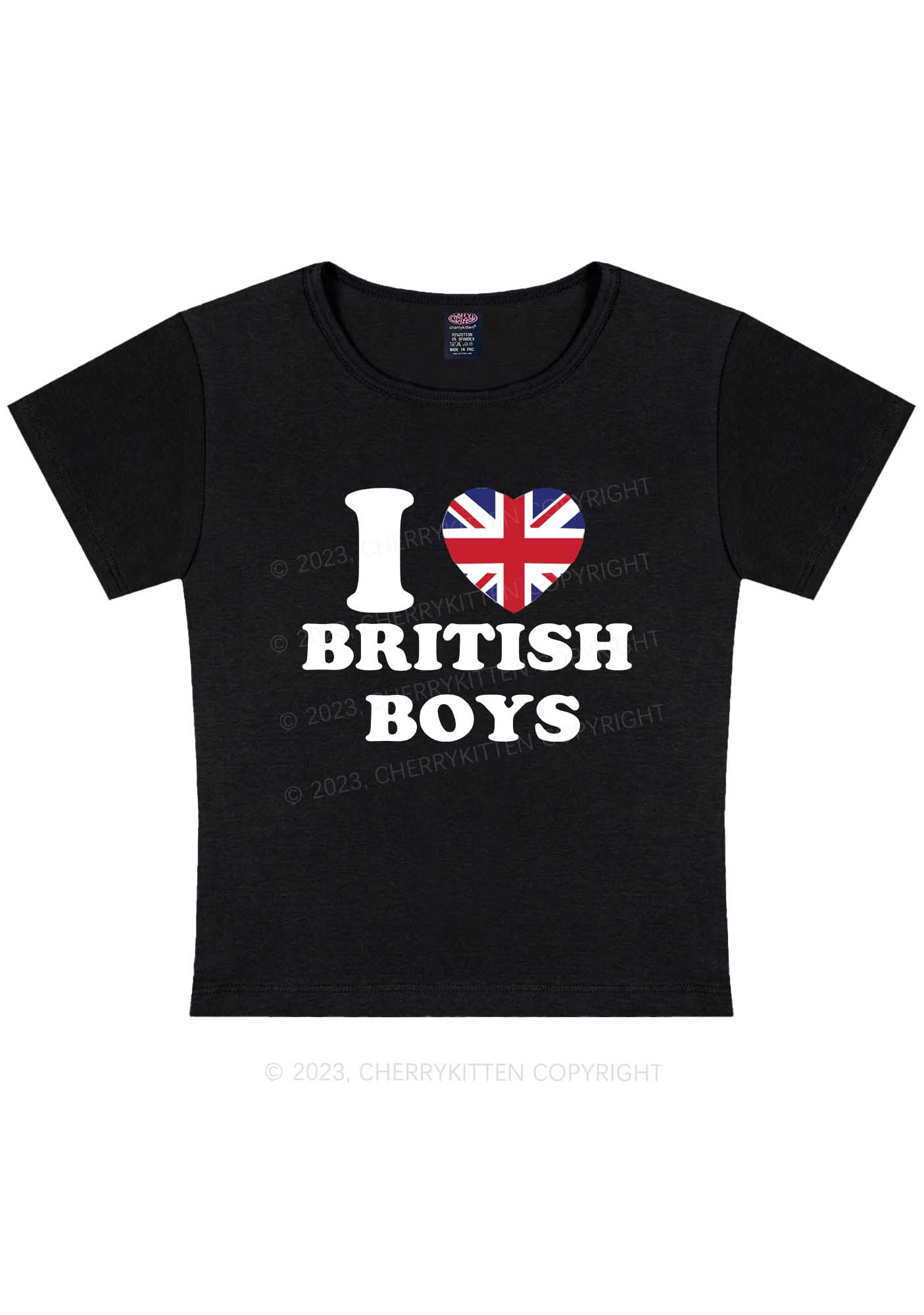 I Love British Boys Y2K Baby Tee Cherrykitten