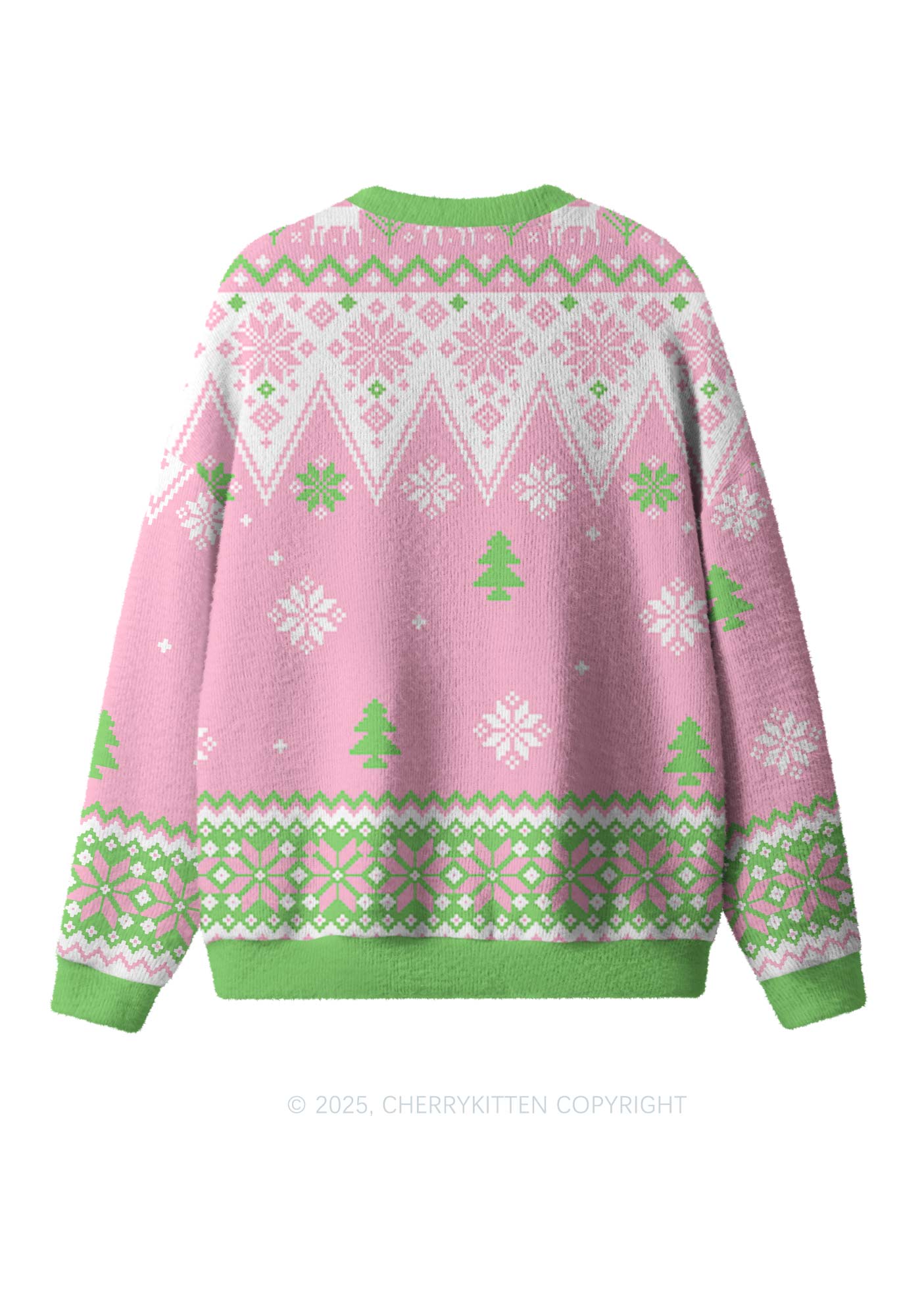 Smiling Santa Claus Y2K Christmas Knit Sweatshirt Cherrykitten
