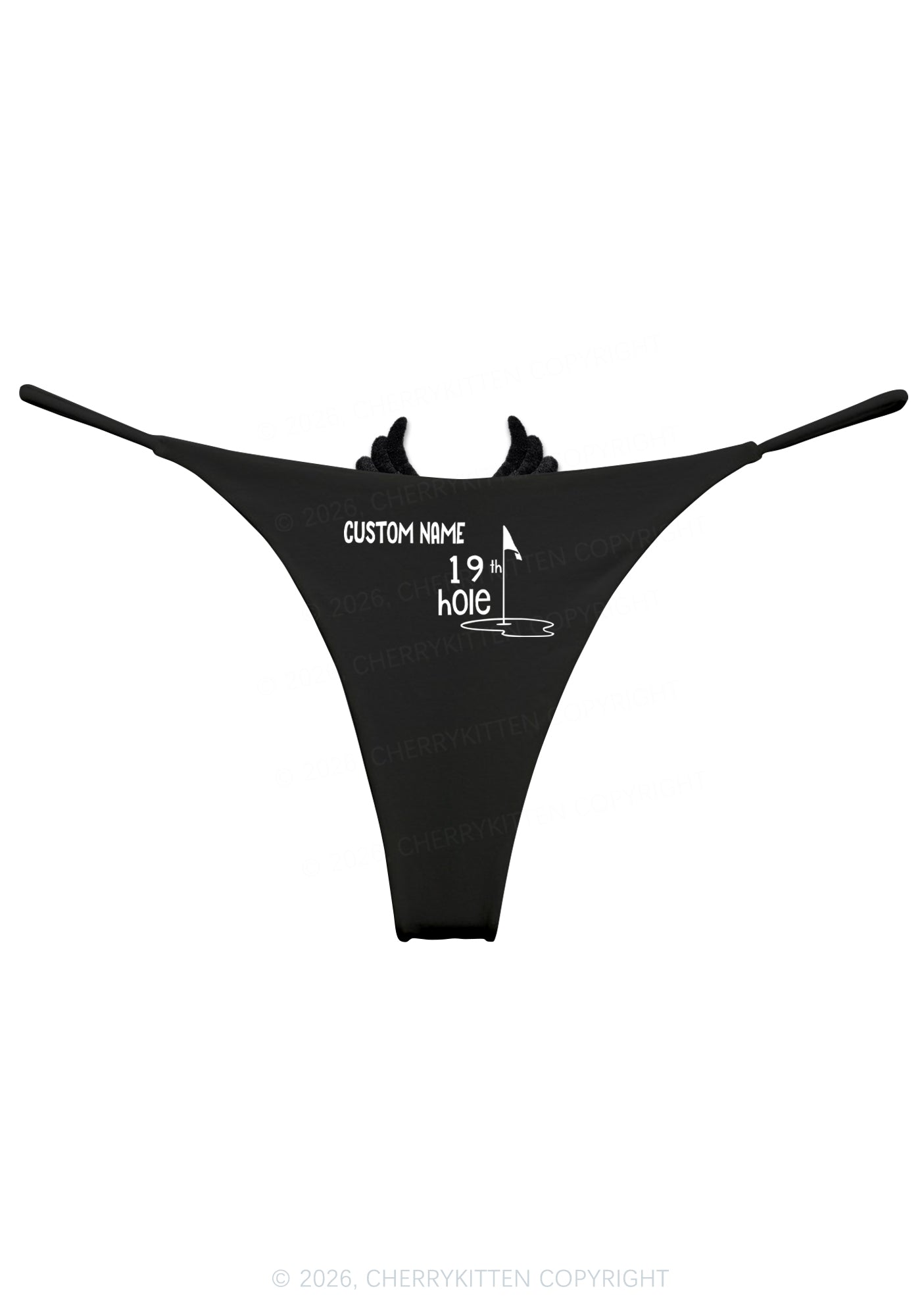 Custom 19th hole Y2K Goth Angel Wings Bikini String Thong Cherrykitten