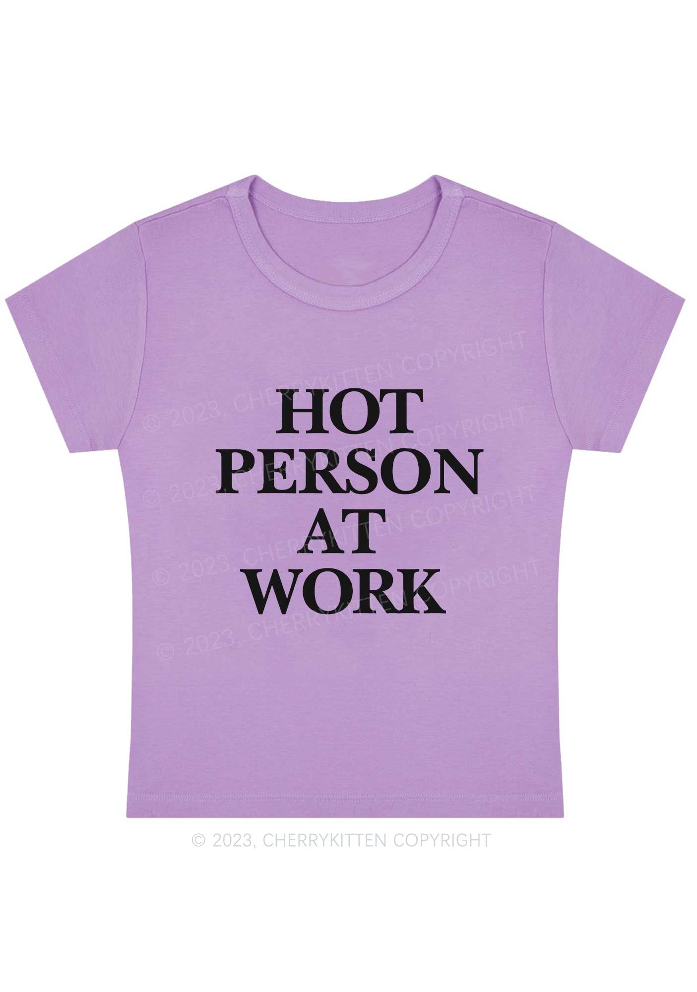 Curvy Hot Person At Work Y2K Baby Tee Cherrykitten
