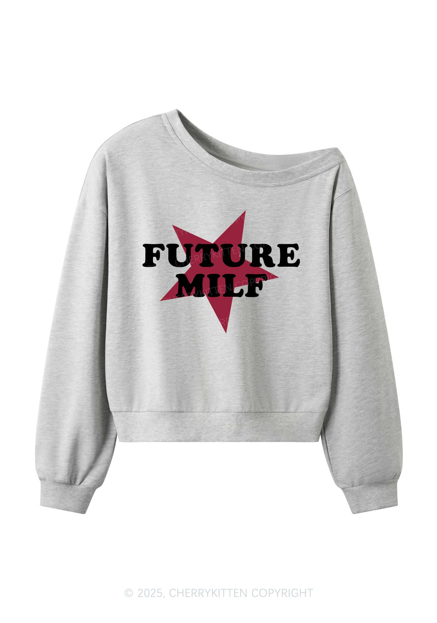 Future Mxxf Y2K Off Shoulder Sweatshirts Cherrykitten