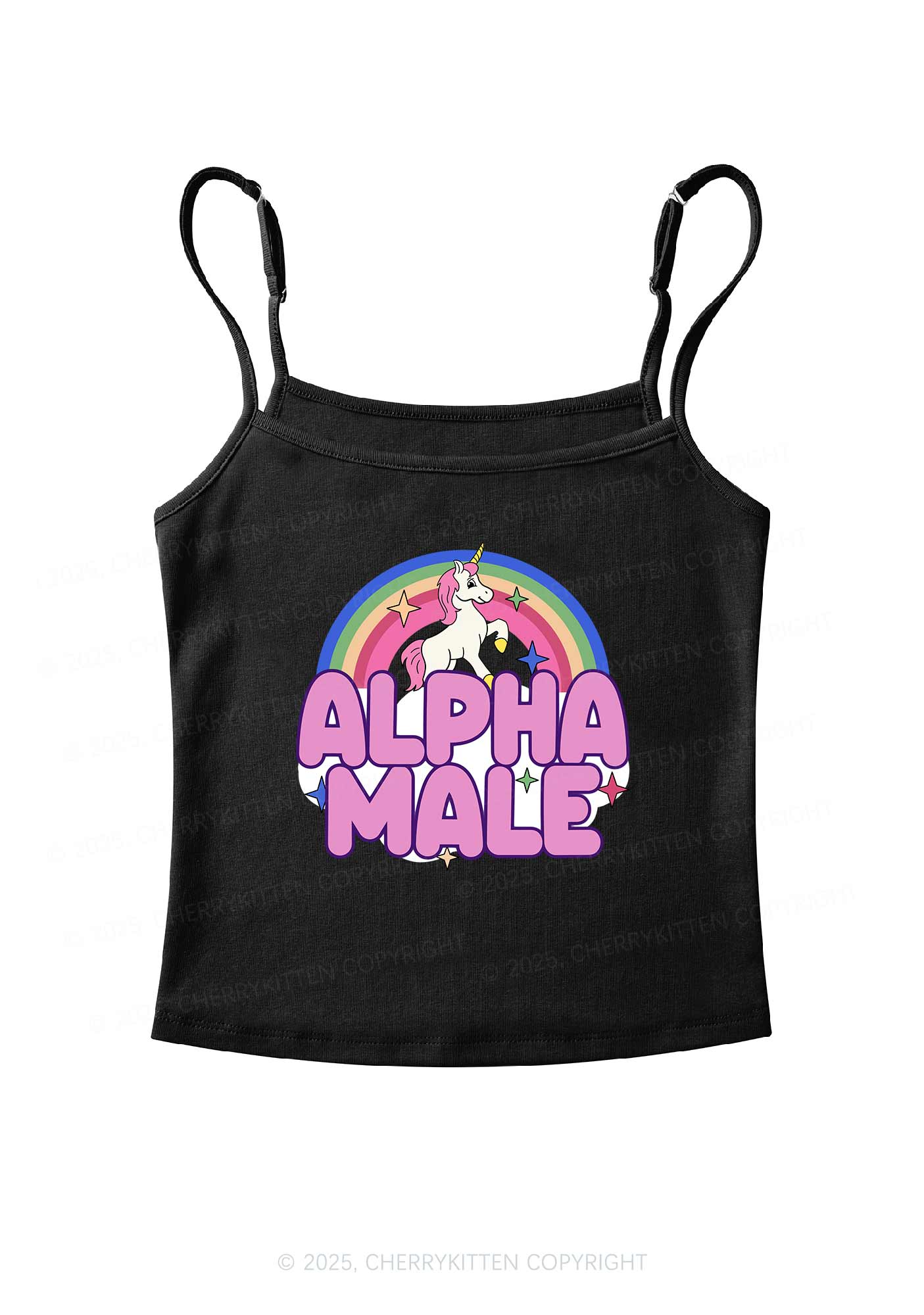 Rainbow Unicorn Alpha Y2K Spaghetti Strap Cami Cherrykitten