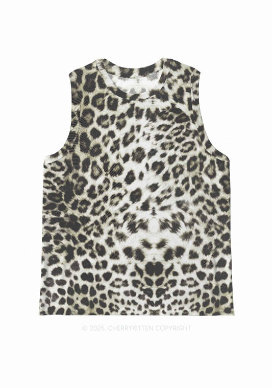 Wild Leopard Y2K Mesh Muscle Tank Cherrykitten