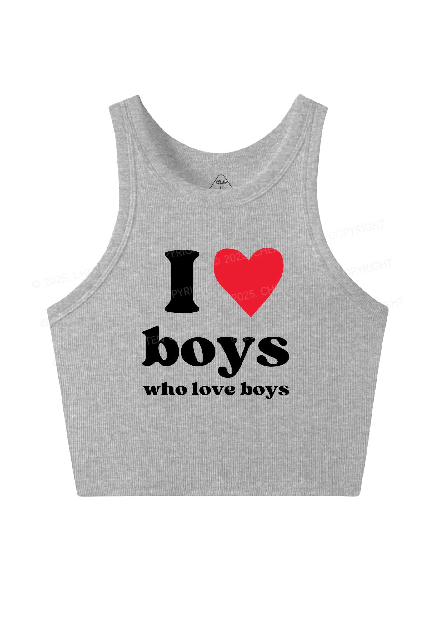 I Love Boys Pride Y2K Crop Tank Top Cherrykitten