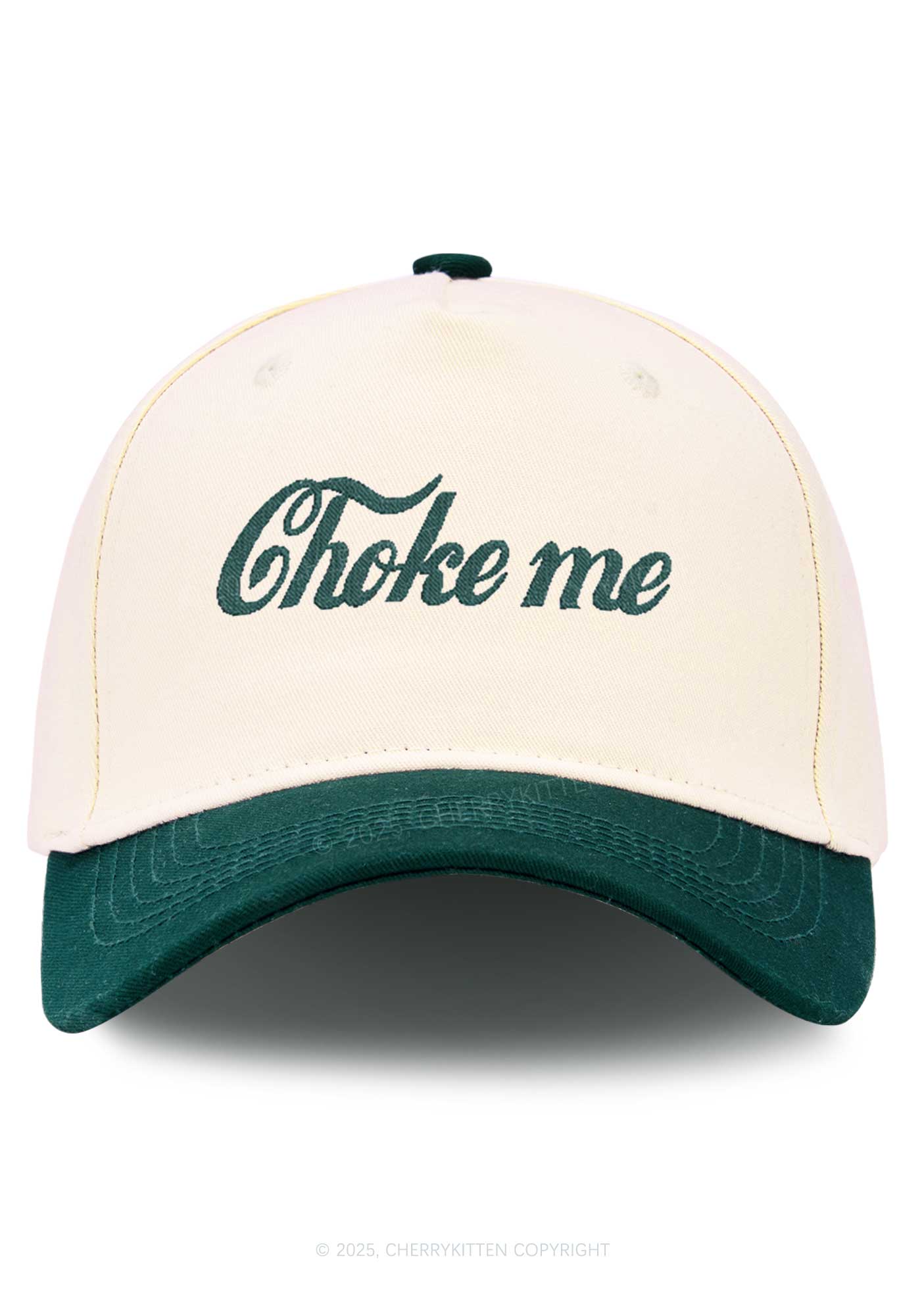 Embroidered Choke Me Y2K Color Block Baseball Cap Cherrykitten