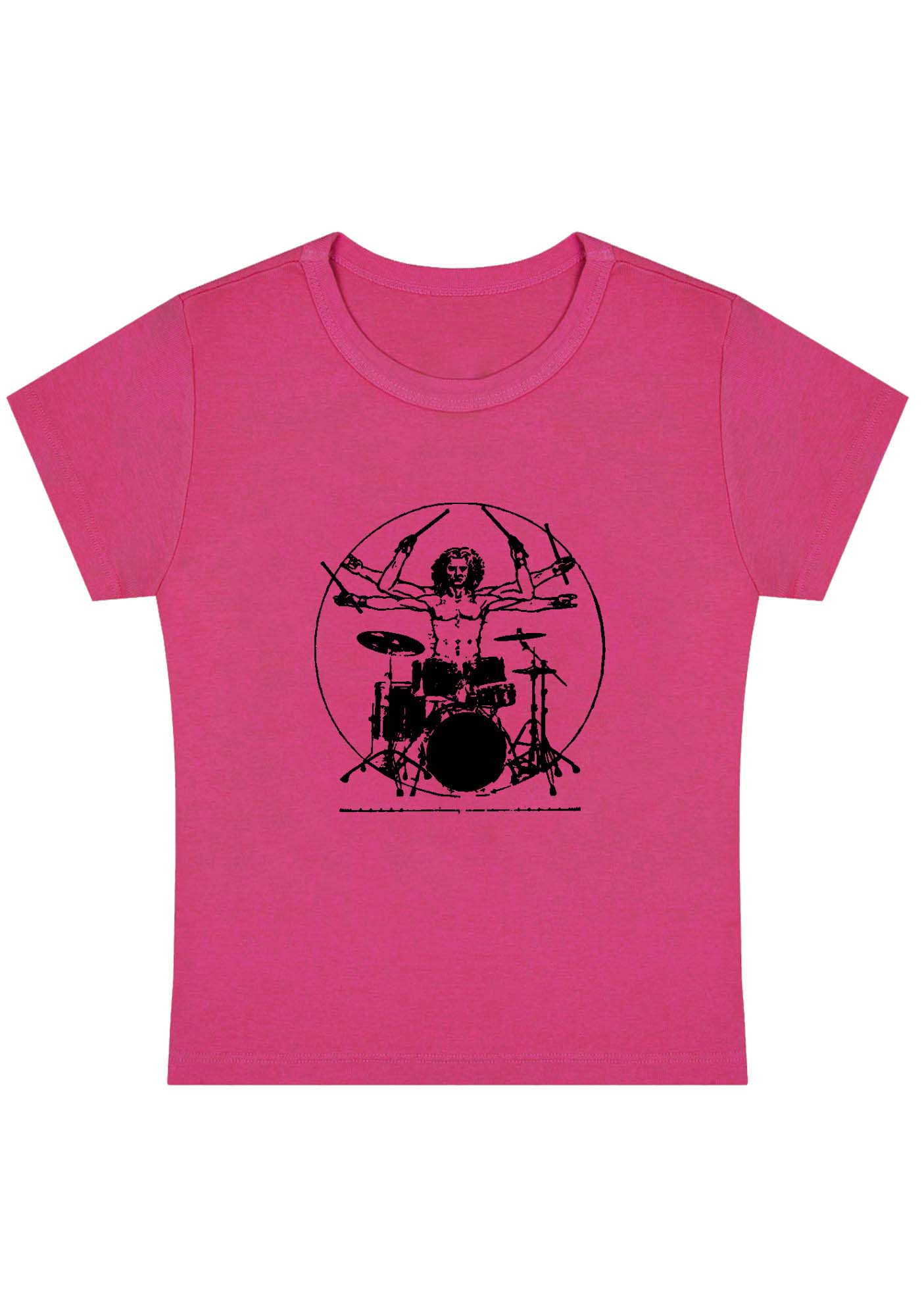 Vitruvian Drummer Y2K Baby Tee