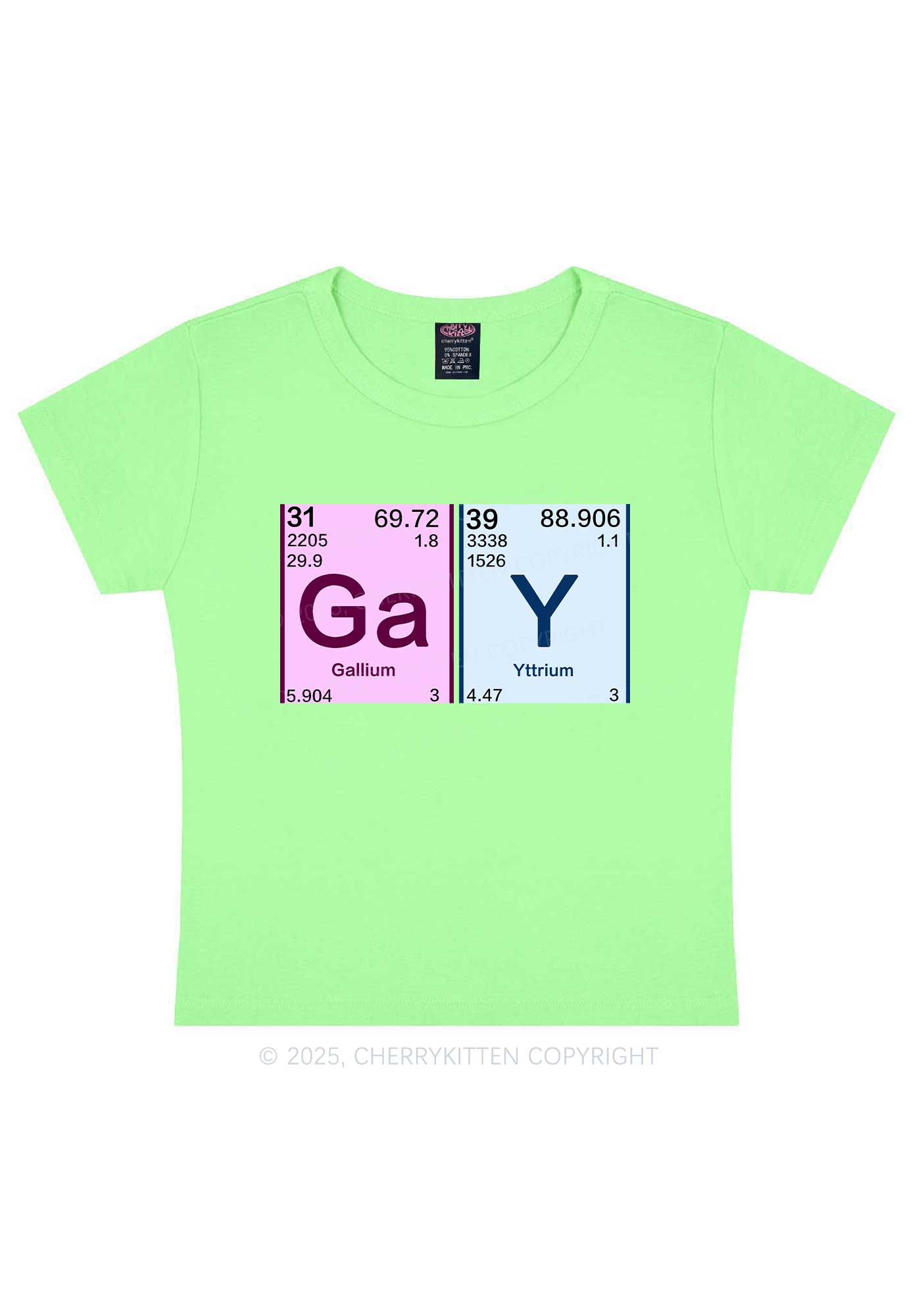 Gay Periodic Table Elements Pride Y2K Baby Tee Cherrykitten