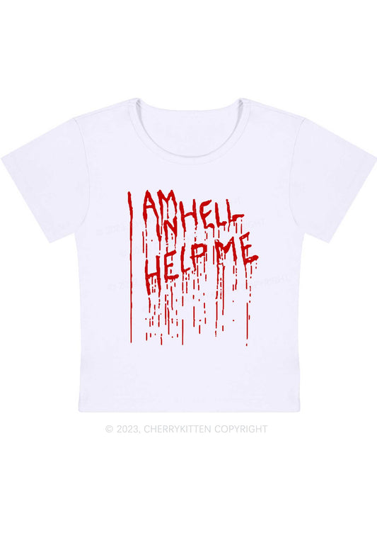 I Am In Hell Help Me Halloween Y2K Baby Tee Cherrykitten