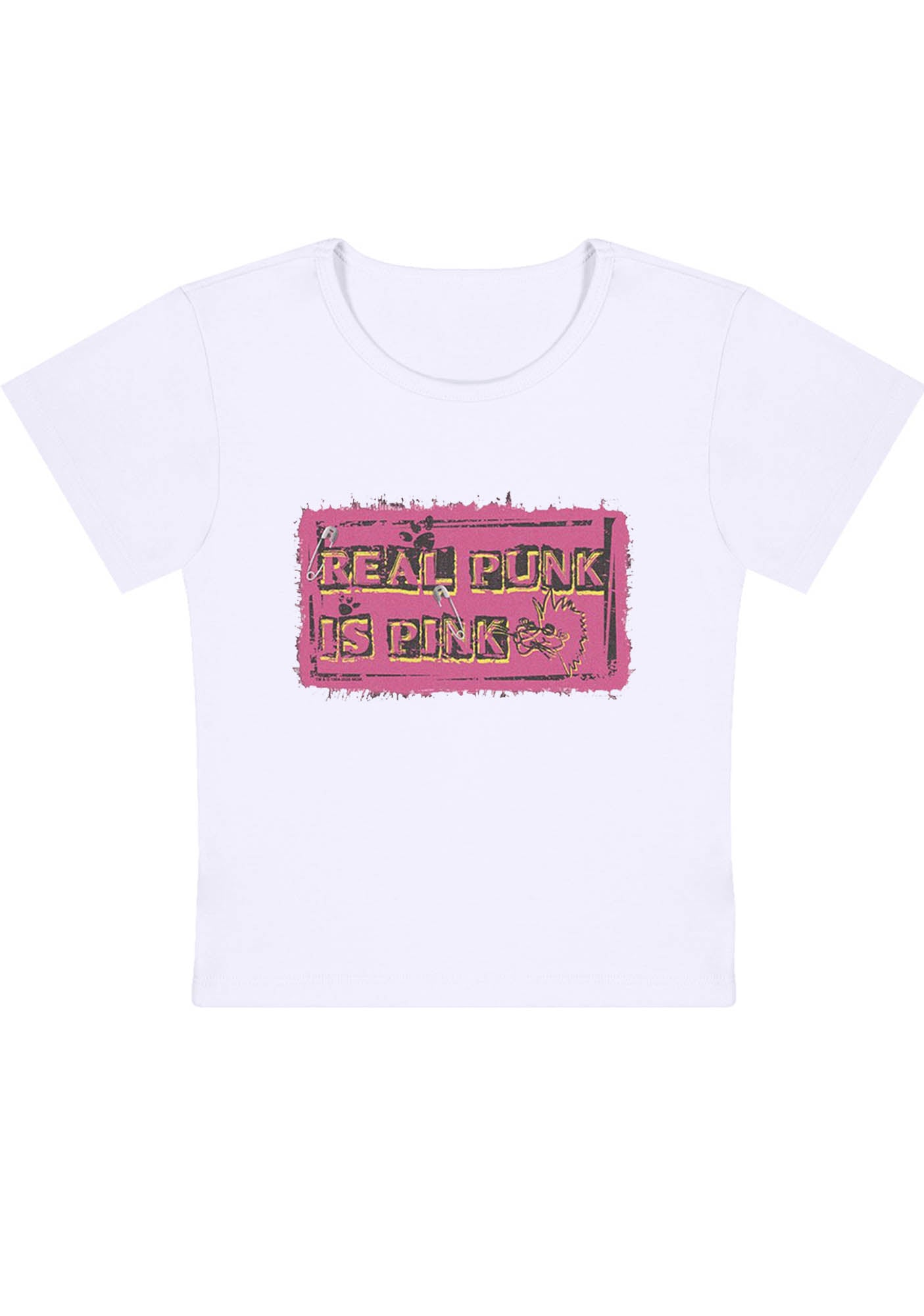 Real Punk Is Pink Y2K Baby Tee